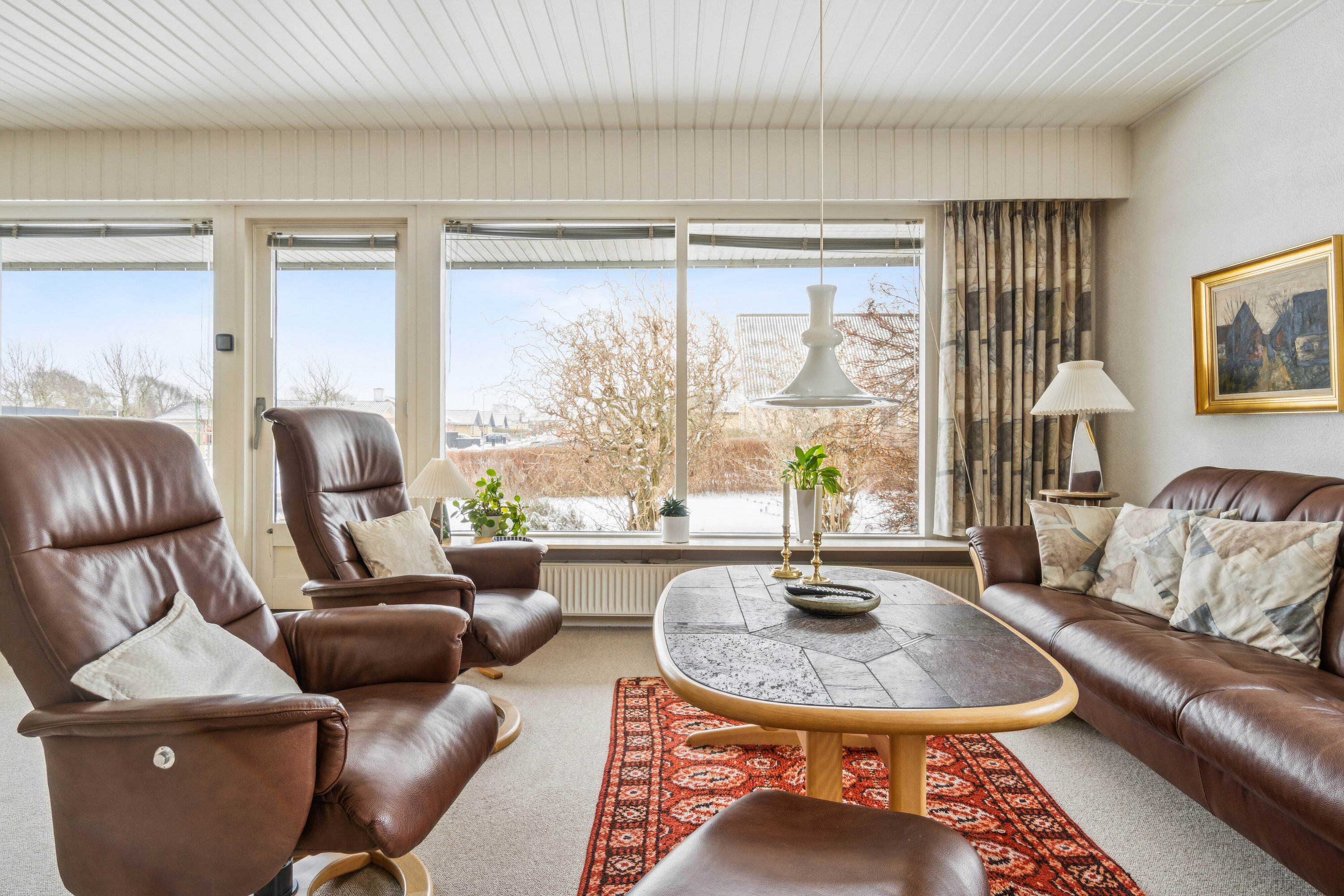 Fremhævet stue billede i fuldskærmstilstand. Billede af Fuglebakken 20, 7760 Hurup Thy