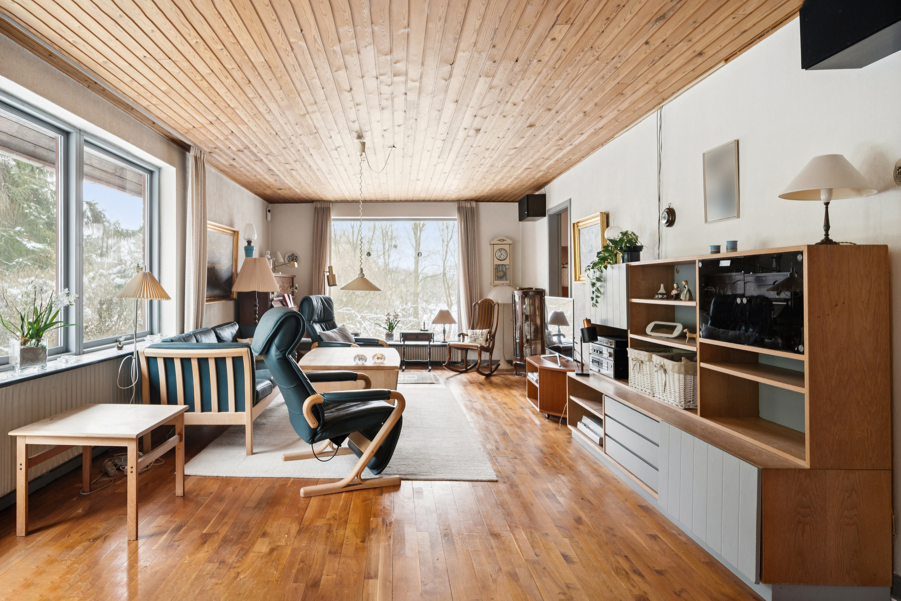 Fremhævet stue billede i fuldskærmstilstand. Billede af Miravej 14, Søften, 8382 Hinnerup