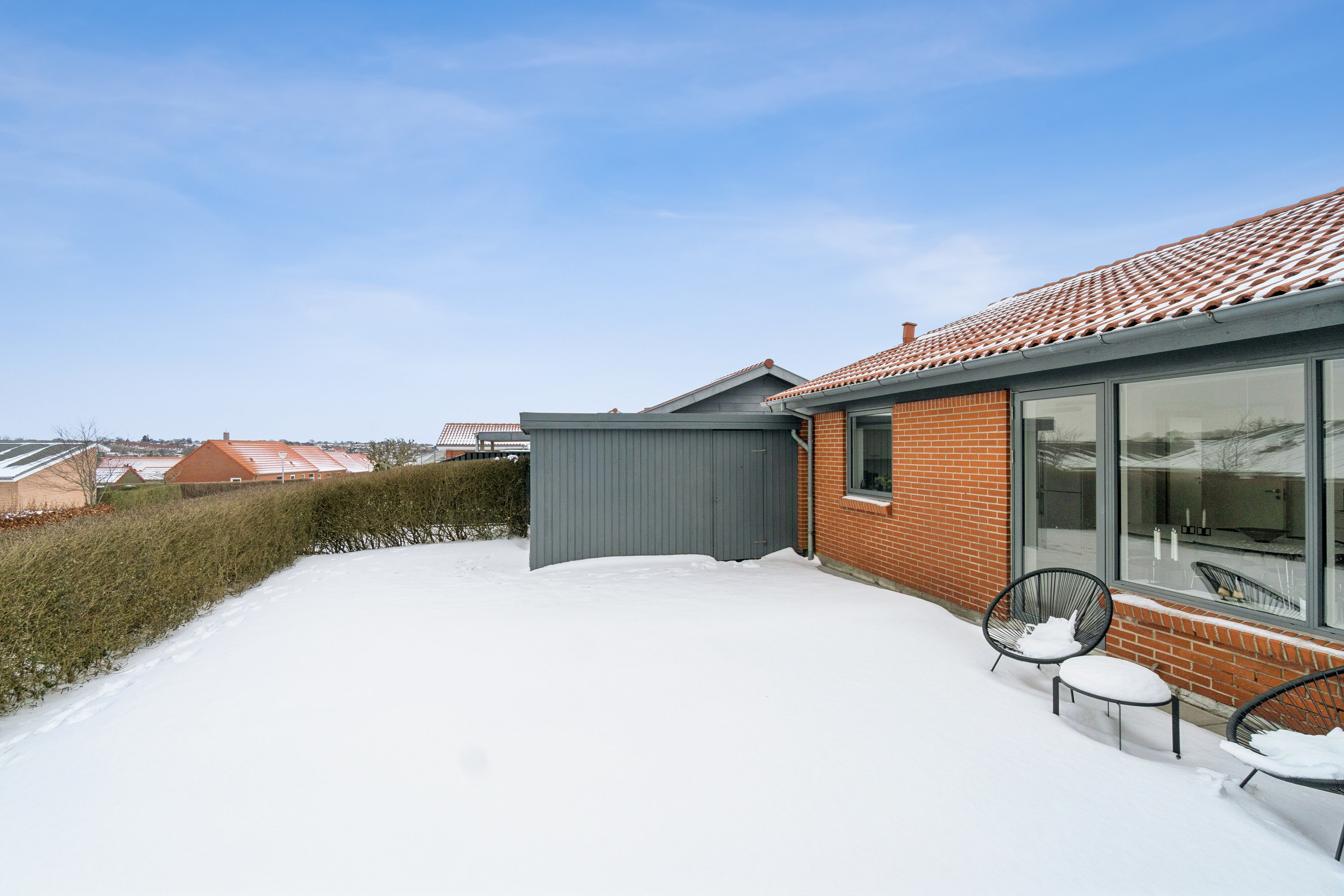 Fremhævet set fra haven billede i fuldskærmstilstand. Billede af Nørrevænge 44, 7700 Thisted