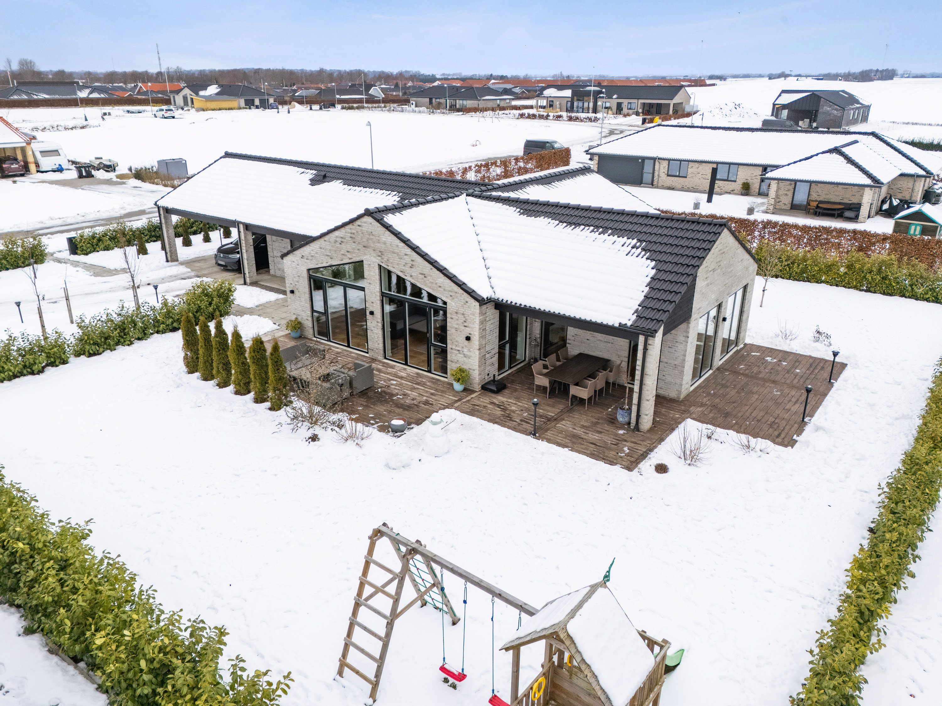 Fremhævet luftfoto billede i fuldskærmstilstand. Billede af Solbjerggårdsvej 19, 4281 Gørlev