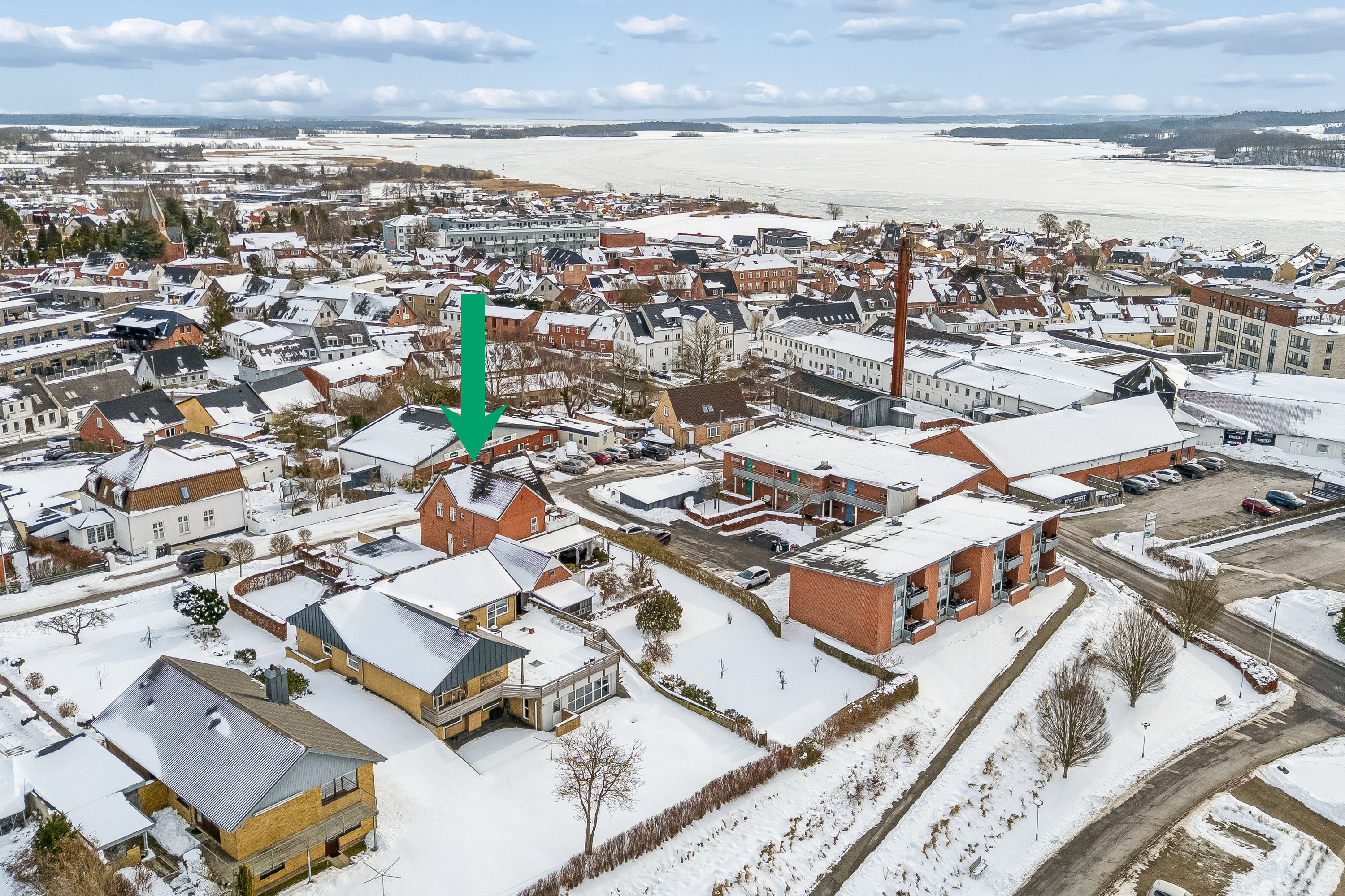 Fremhævet luftfoto billede i fuldskærmstilstand. Billede af Vandværksvej 5, 9560 Hadsund