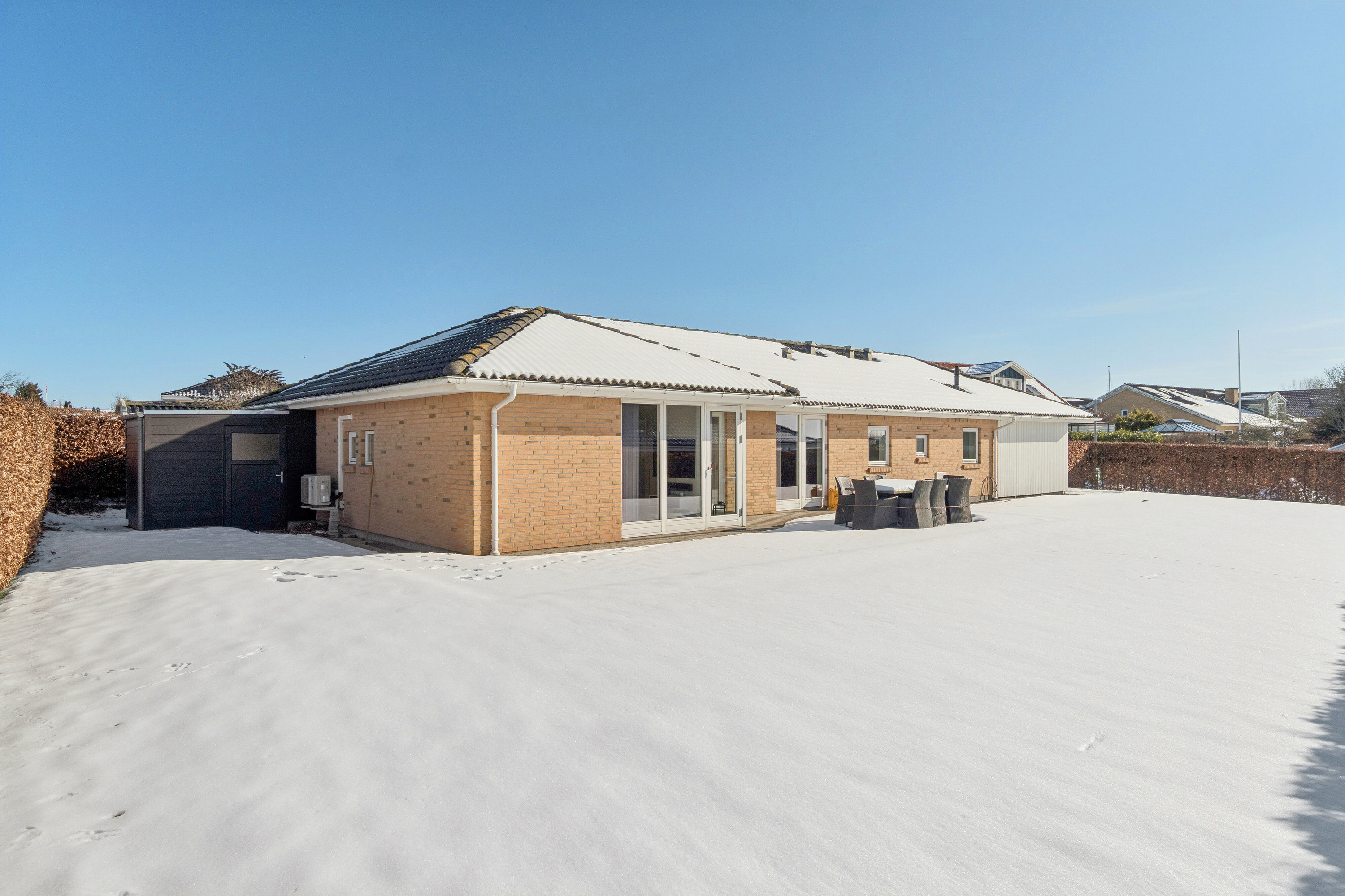 Fremhævet set fra haven billede i fuldskærmstilstand. Billede af Trompetvej 15, 4700 Næstved