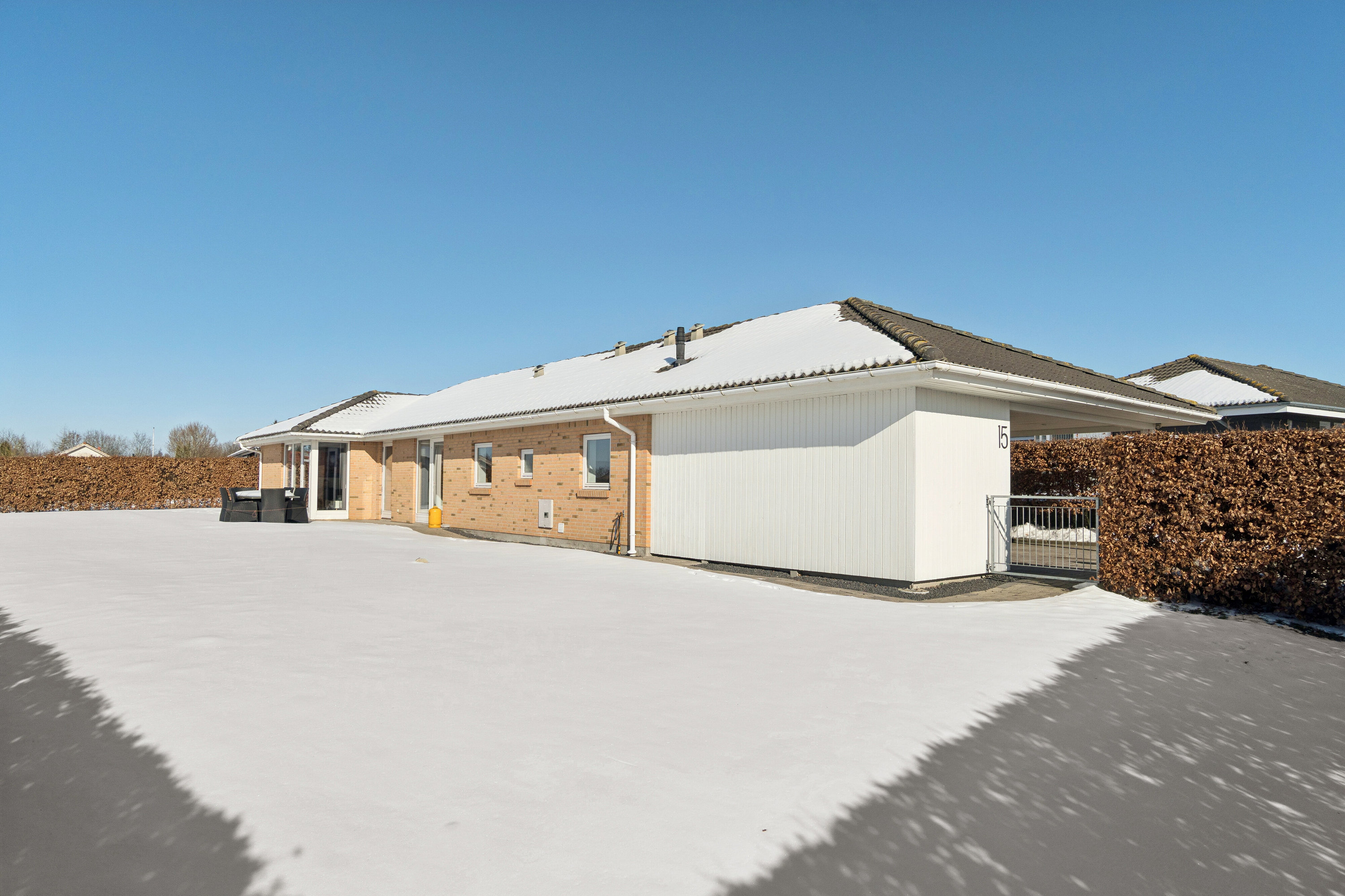 Fremhævet set fra haven billede i fuldskærmstilstand. Billede af Trompetvej 15, 4700 Næstved