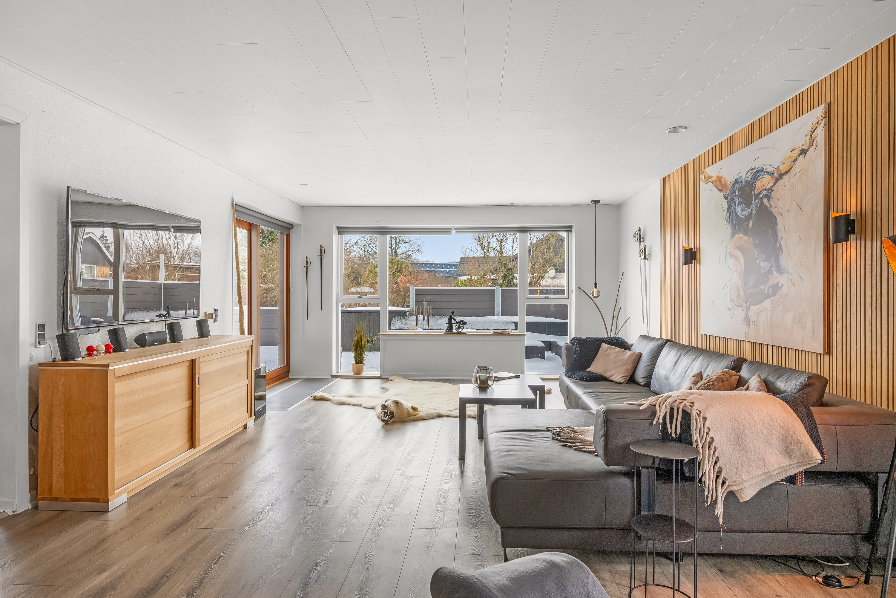 Fremhævet stue billede i fuldskærmstilstand. Billede af Åløkke 11, 6372 Bylderup-Bov