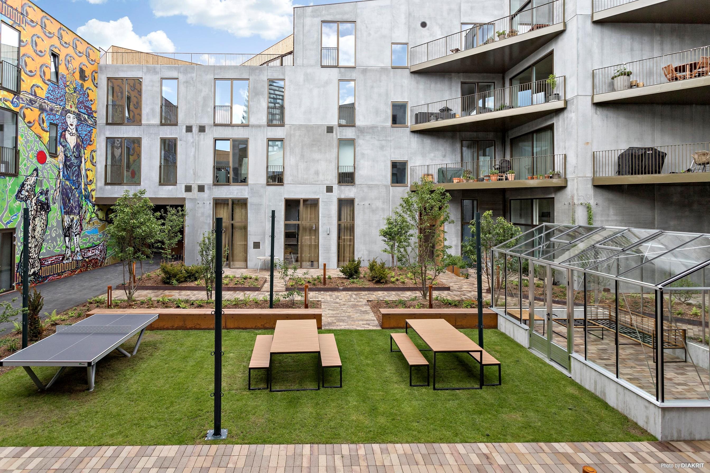 Fremhævet gårdmiljø billede i fuldskærmstilstand. Billede af Irma Pedersens Gade 156, 8000 Aarhus C