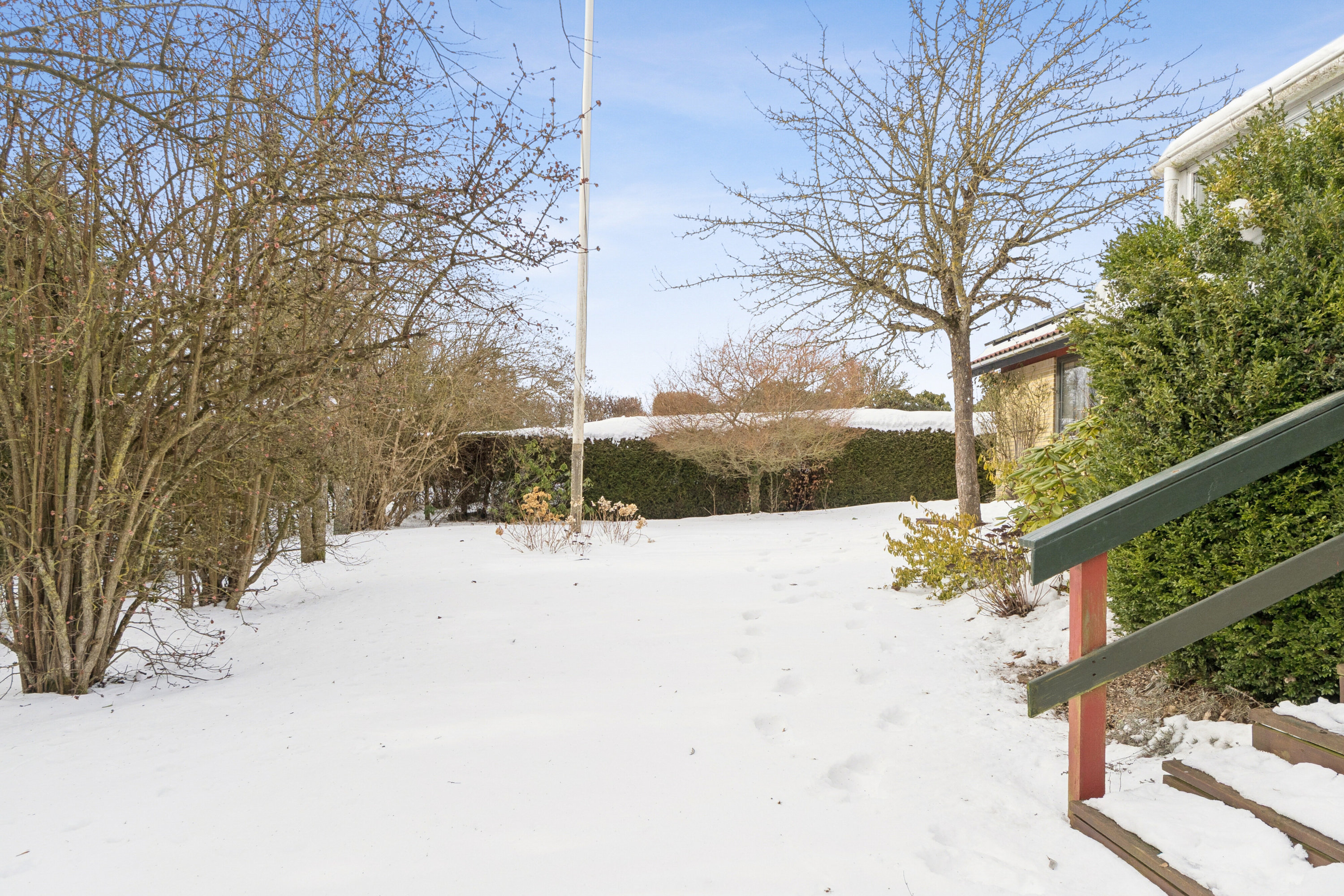 Fremhævet set fra haven billede i fuldskærmstilstand. Billede af Toftevej 9, Ordrup, 4060 Kirke Såby