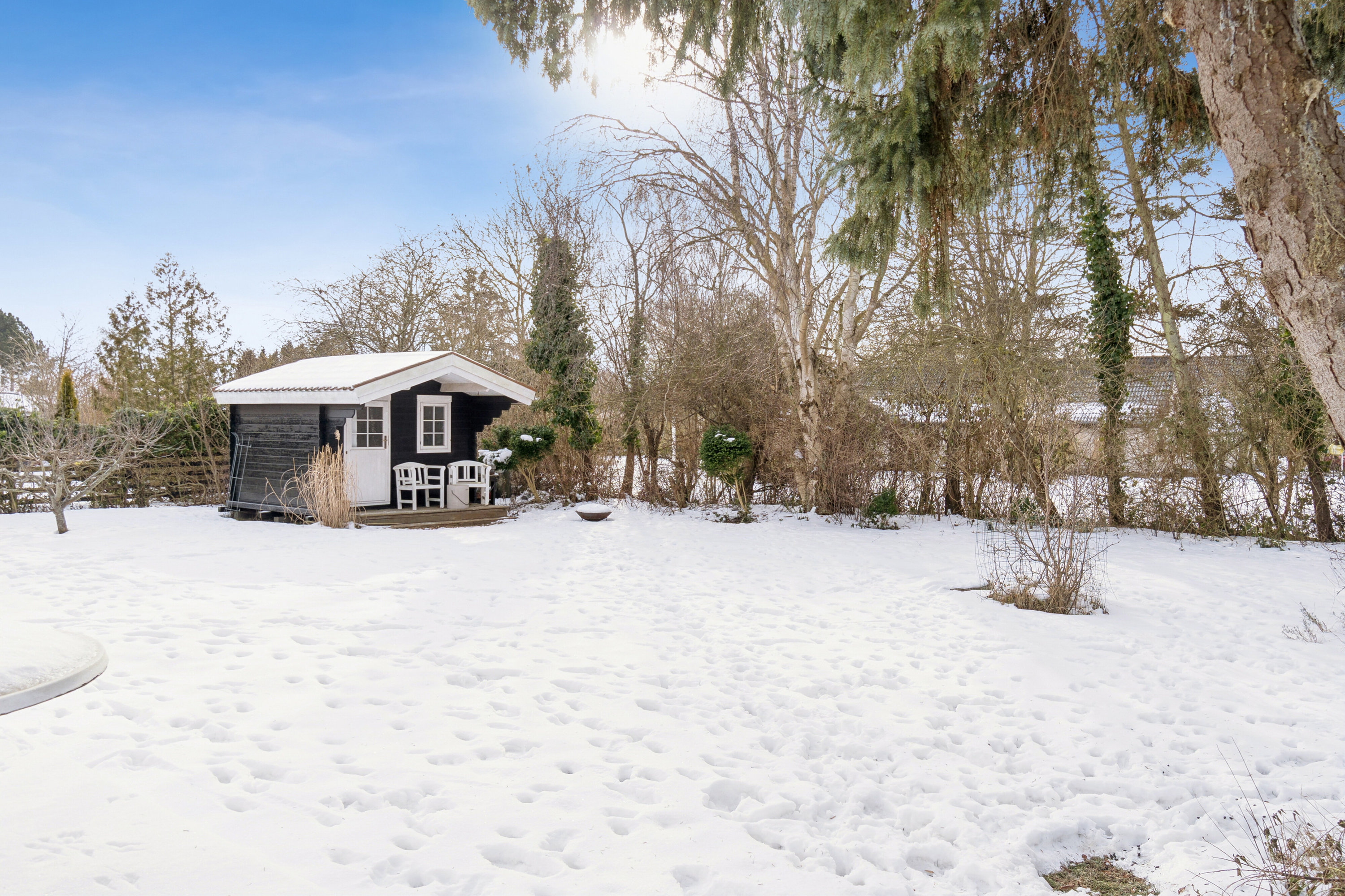 Fremhævet set fra haven billede i fuldskærmstilstand. Billede af Skovsangervej 8, St Kongsmark, 4200 Slagelse