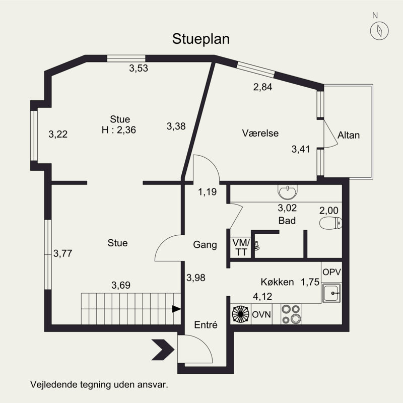 Plantegninger billede af Bjerregade 28, 2. tv., 8700 Horsens