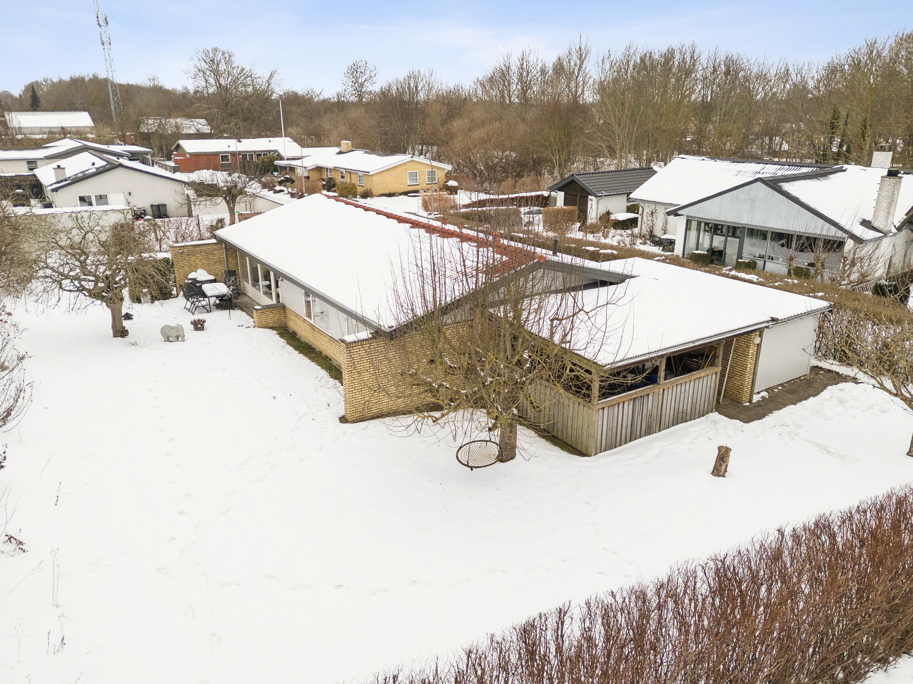 Fremhævet luftfoto billede i fuldskærmstilstand. Billede af Havretoften 46, 4200 Slagelse