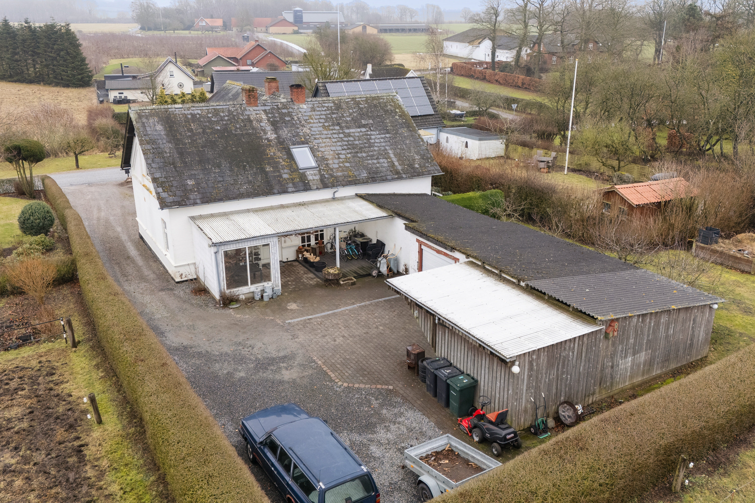 Fremhævet luftfoto billede i fuldskærmstilstand. Billede af Ravnekærvej 41, 5631 Ebberup