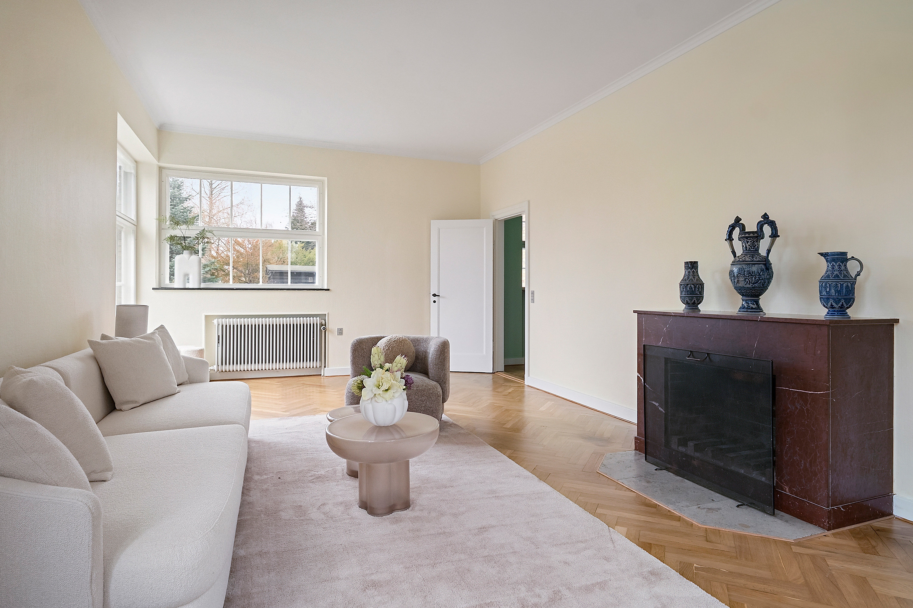 Fremhævet stue billede i fuldskærmstilstand. Billede af Barsehøj 10, 2900 Hellerup