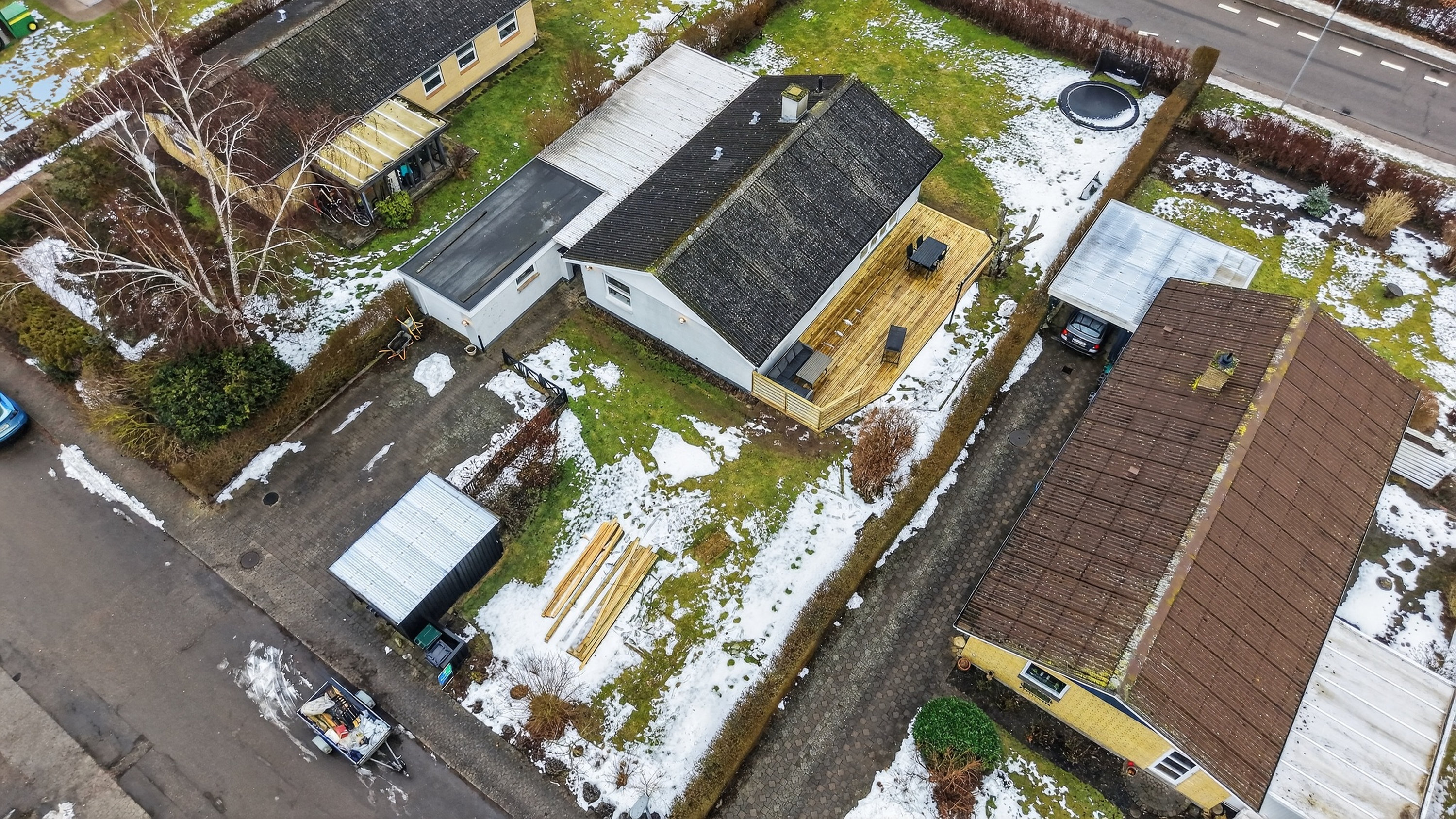 Fremhævet luftfoto billede i fuldskærmstilstand. Billede af Risvænget 17, Tuse, 4300 Holbæk