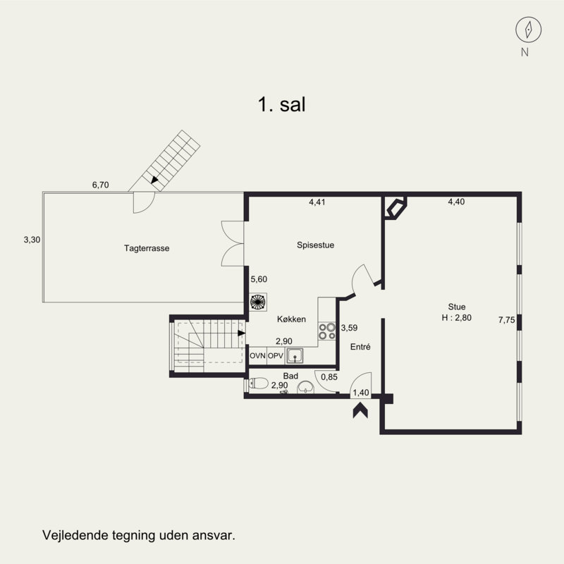 Plantegninger billede af Teglgårdsvej 51, 1. tv., 2920 Charlottenlund