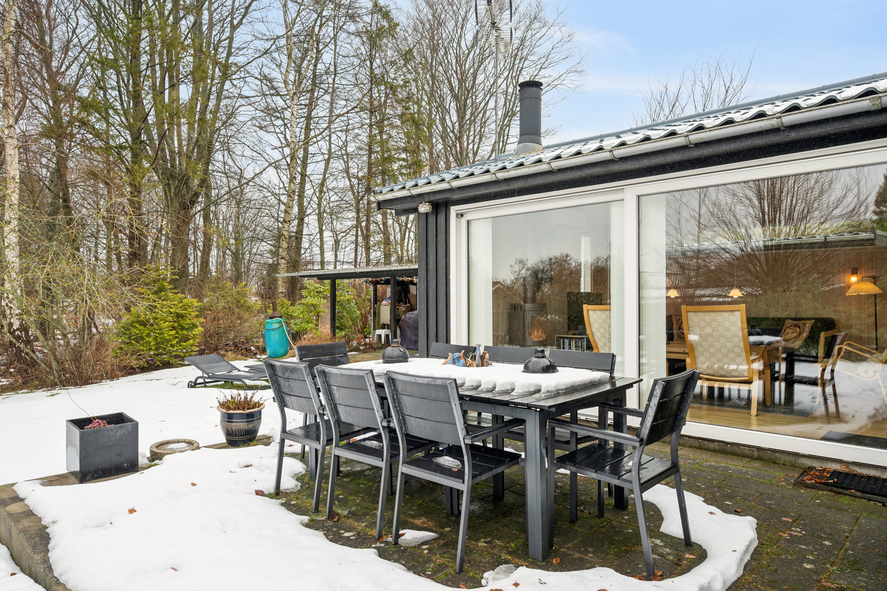 Fremhævet terrasse billede i fuldskærmstilstand. Billede af Rødkløvervej 4, Skovgårde, 8961 Allingåbro