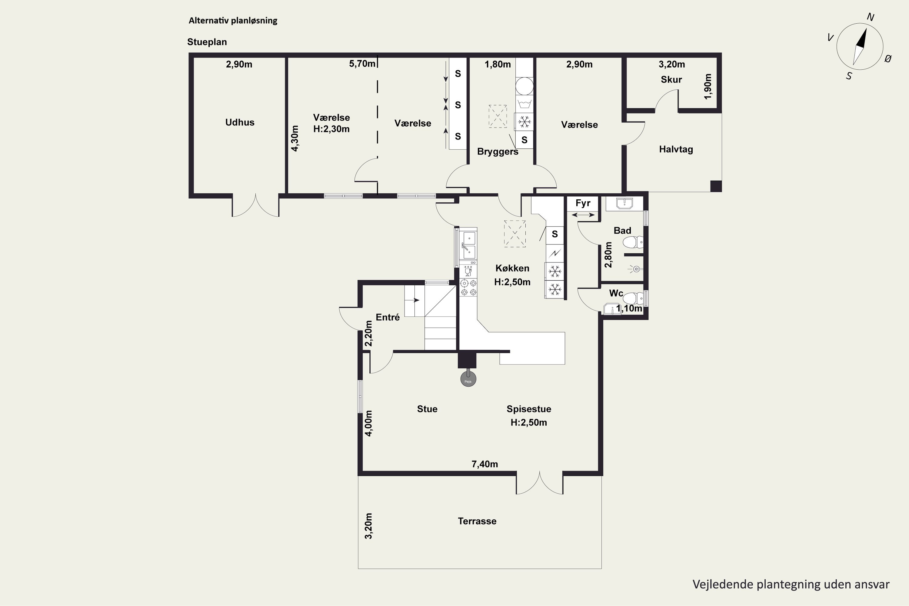 Fremhævet alternativ plantegning billede i fuldskærmstilstand. Billede af Lyngevej 29, Fløng, 2640 Hedehusene