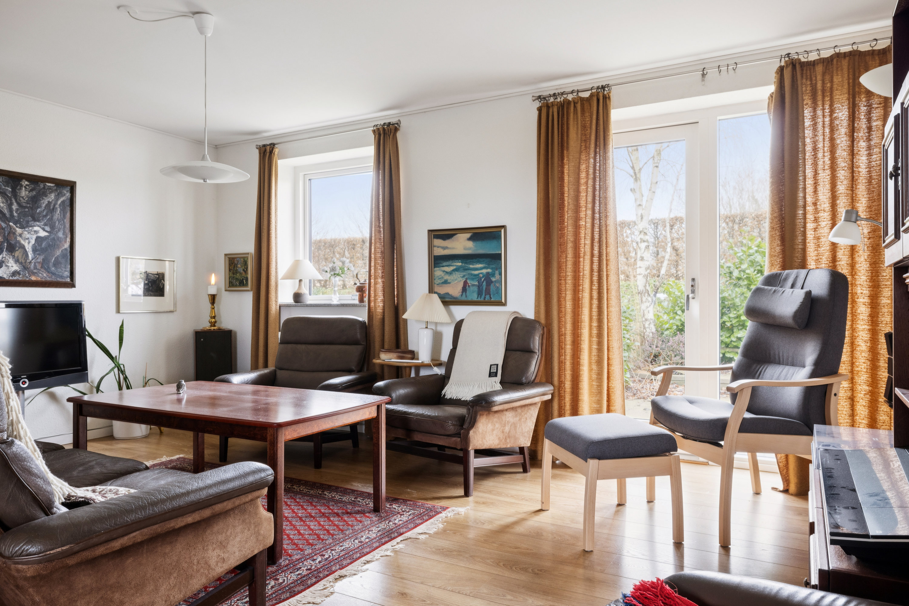 Fremhævet stue billede i fuldskærmstilstand. Billede af Stensledgaardsvænget 17, Lundager, 5610 Assens