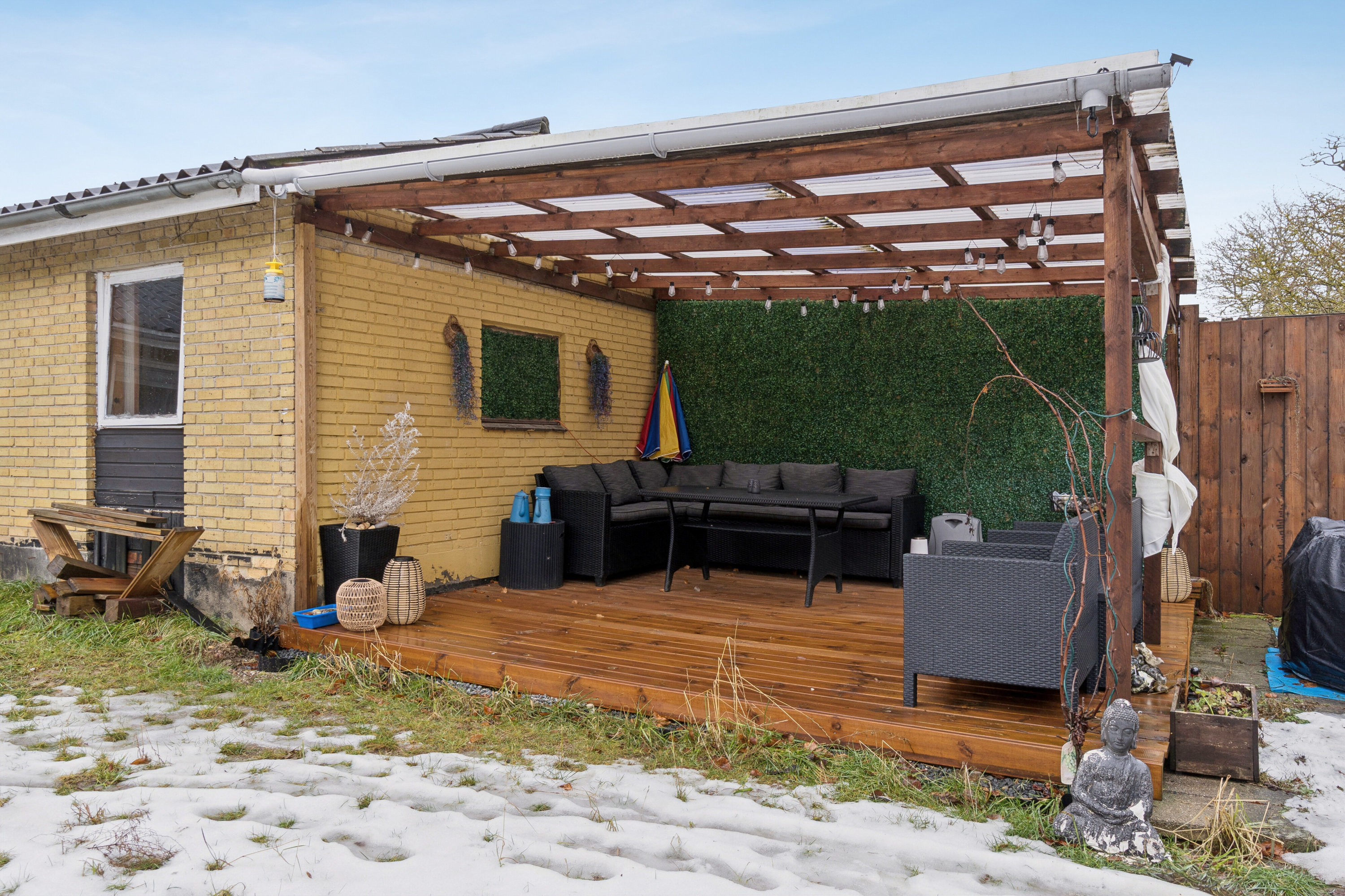 Fremhævet set fra haven billede i fuldskærmstilstand. Billede af Agerhønevej 15B, 4200 Slagelse