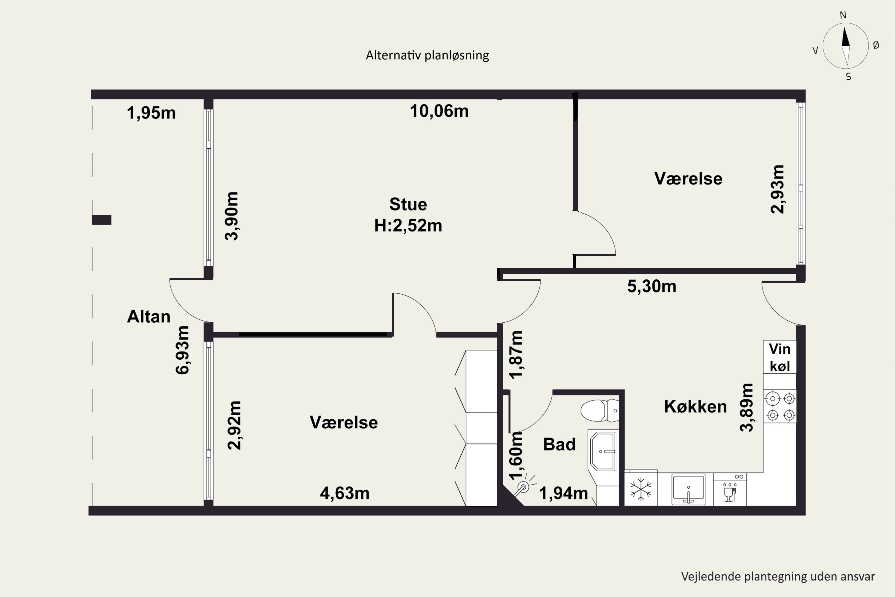 Plantegninger billede af Howitzvej 15, 2. 14., 2000 Frederiksberg