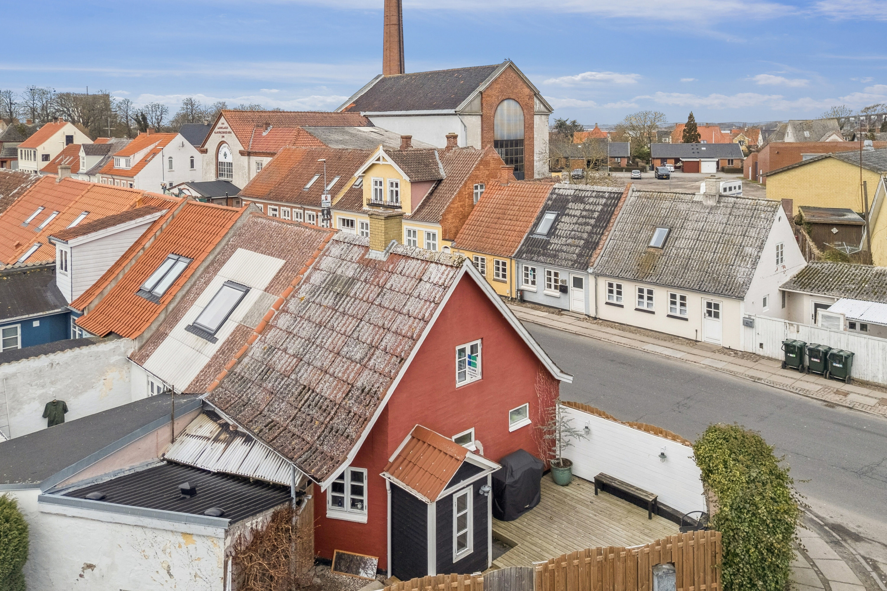 Fremhævet luftfoto billede i fuldskærmstilstand. Billede af Nørrebro 68, 5900 Rudkøbing