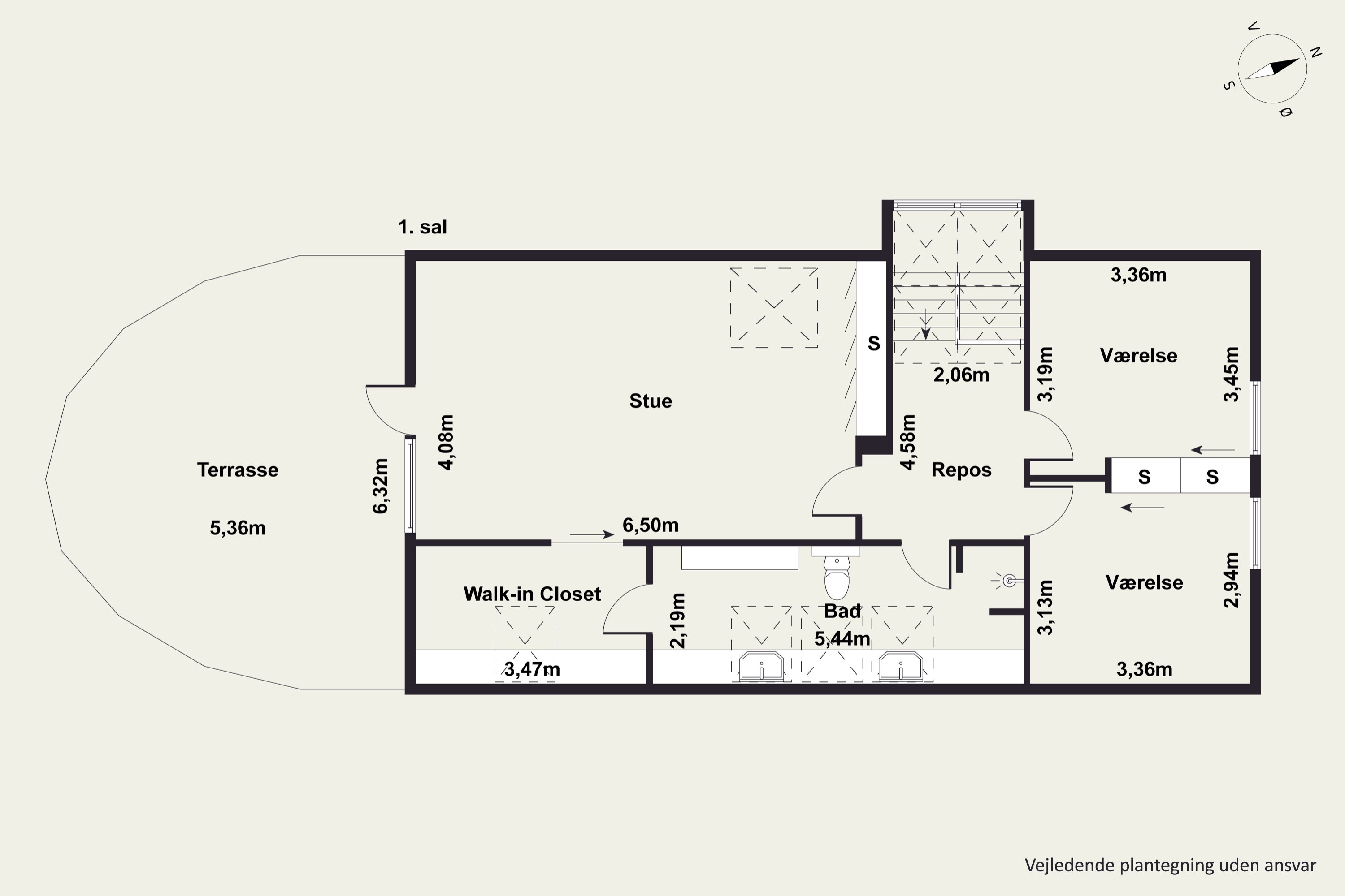 Plantegninger billede af Bøgevej 11, 8382 Hinnerup