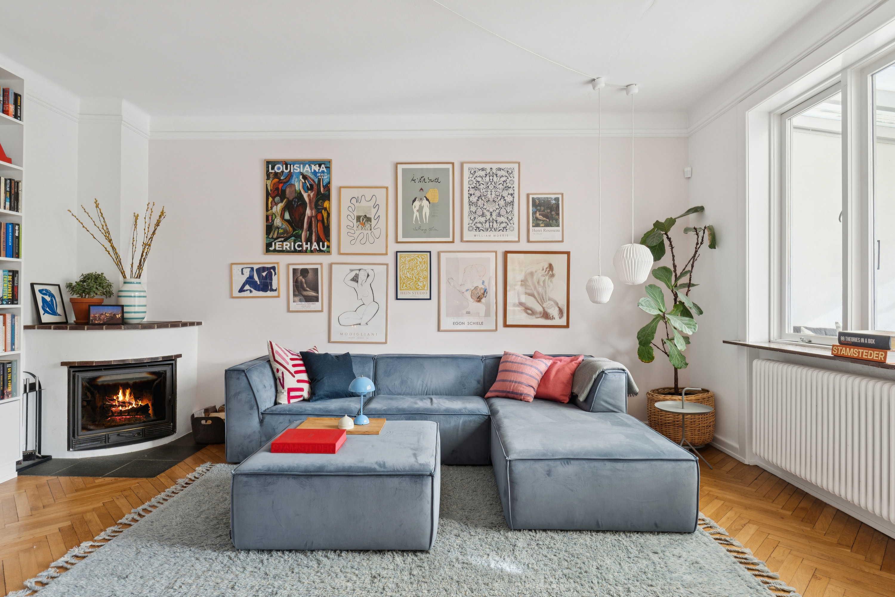 Fremhævet stue billede i fuldskærmstilstand. Billede af Gartnersvinget 11, 2800 Kongens Lyngby