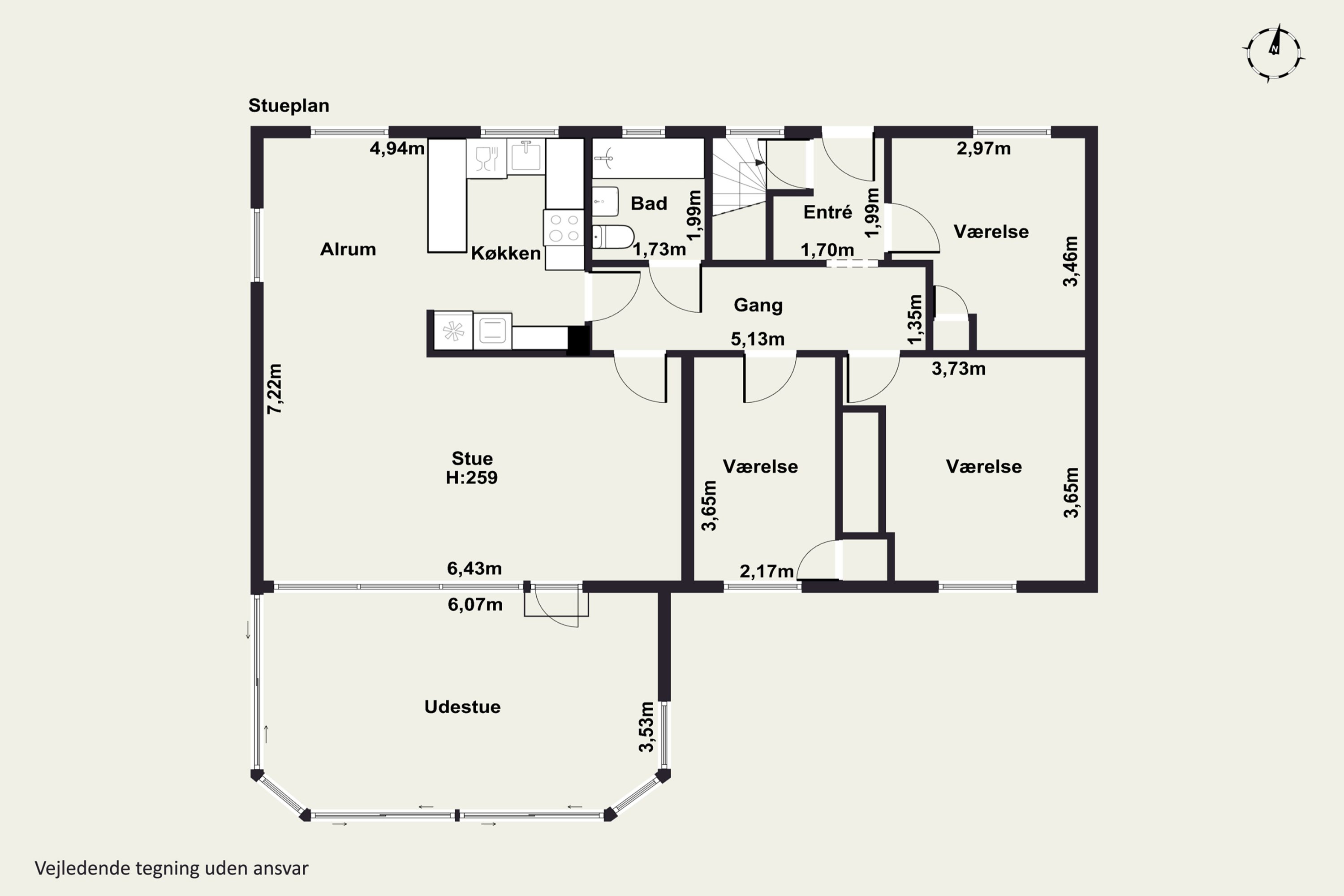 Plantegninger billede af Jernbanevej 14, Klemensker, 3782 Klemensker