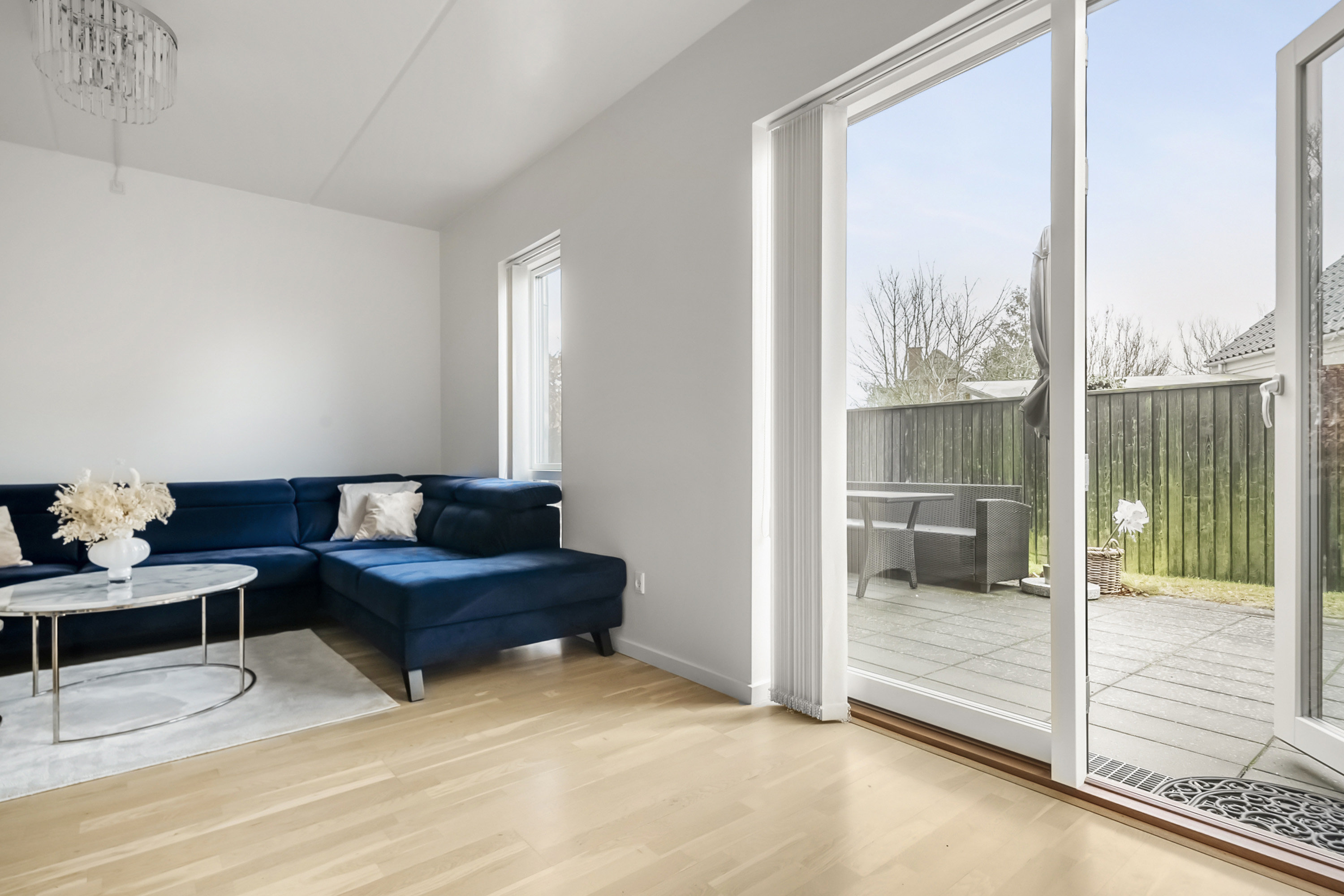 Fremhævet stue billede i fuldskærmstilstand. Billede af Elmetoften 1G, 8361 Hasselager