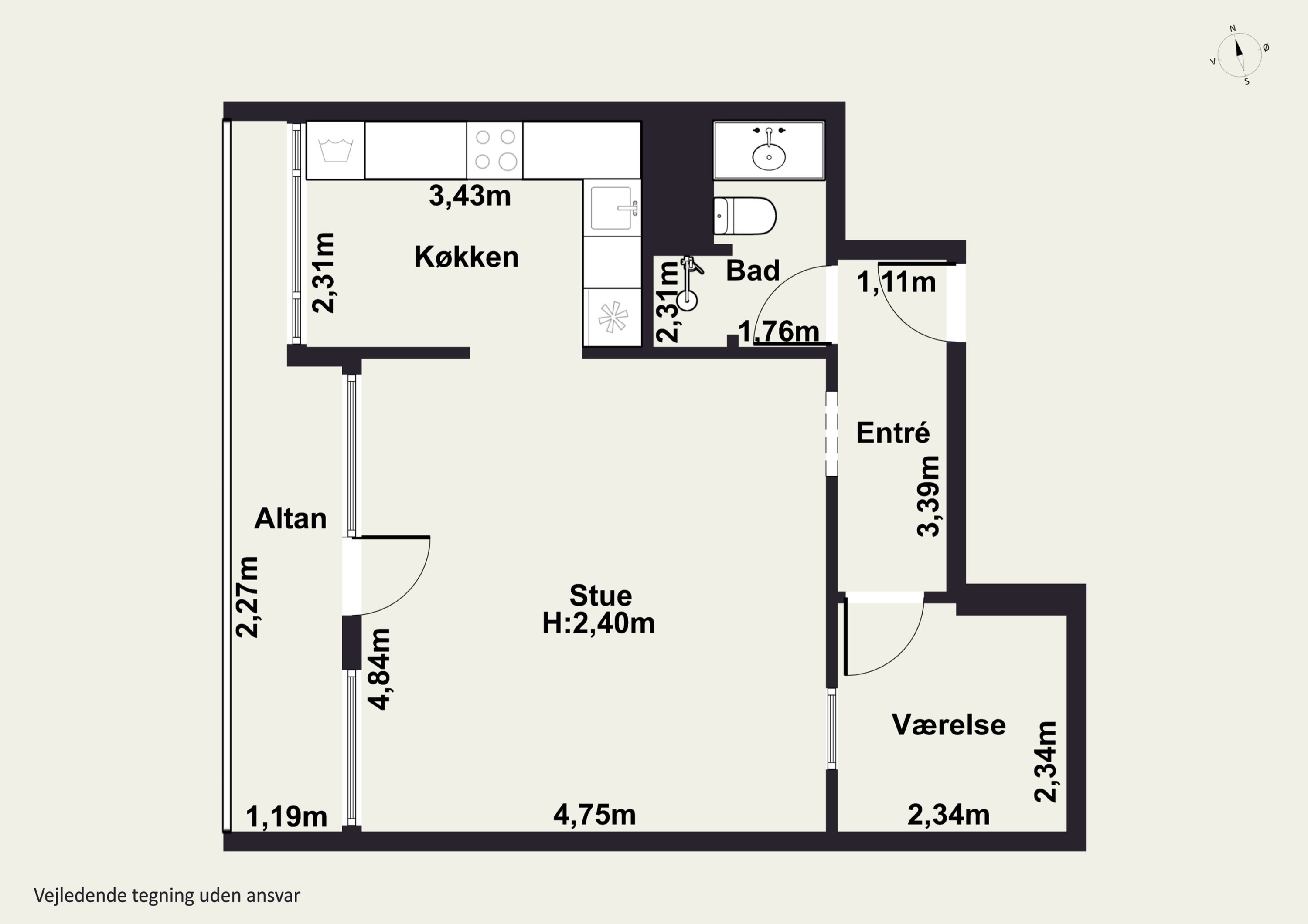 Plantegninger billede af Parkvej 30, 3. tv., 4700 Næstved