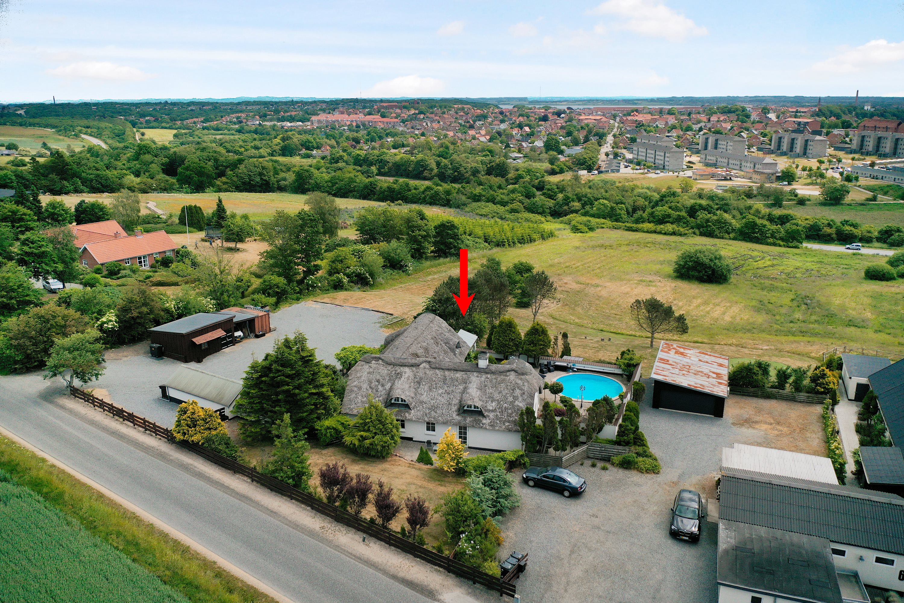 Fremhævet luftfoto billede i fuldskærmstilstand. Billede af Bakkedraget 8, 7800 Skive