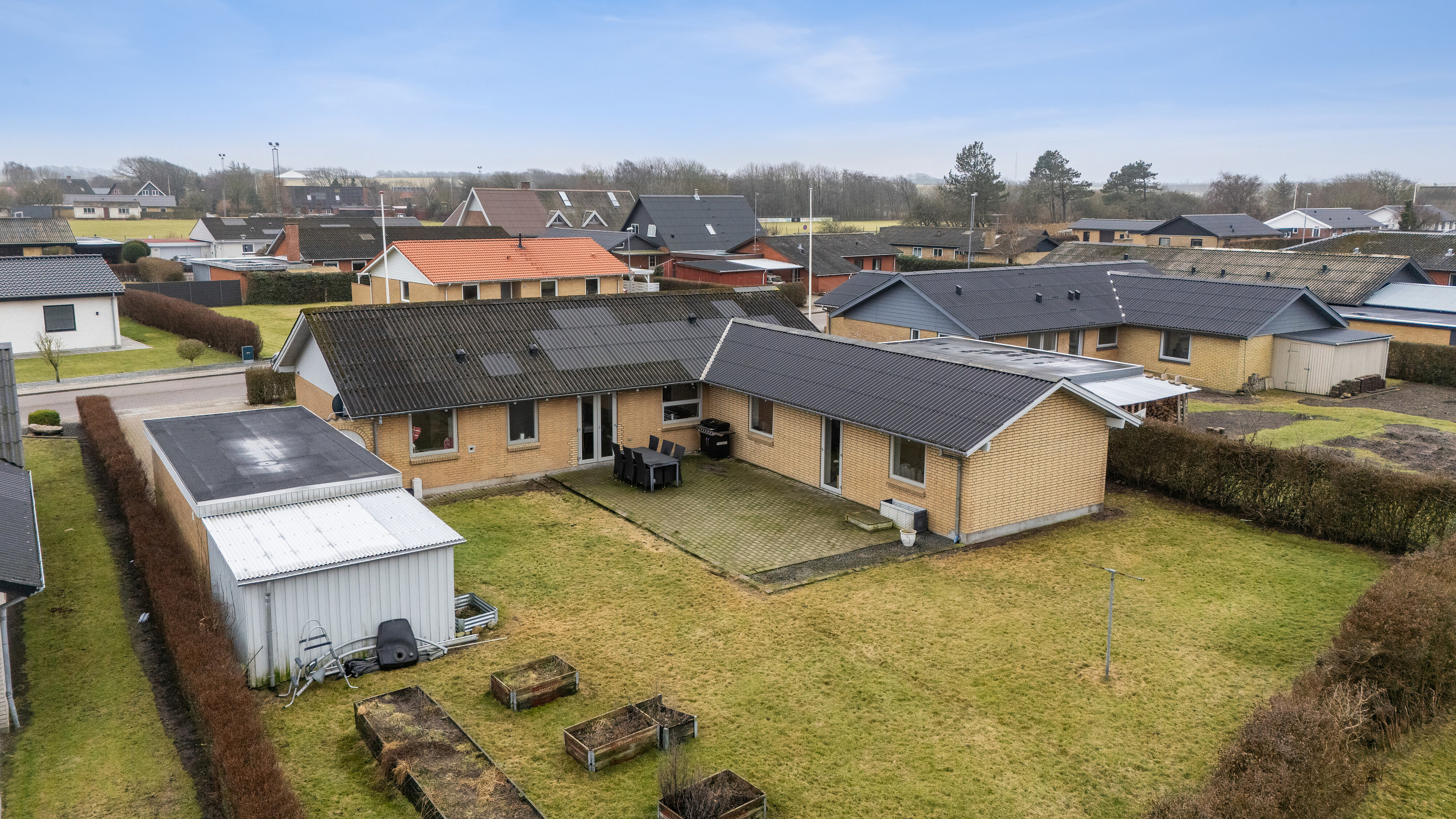 Fremhævet luftfoto billede i fuldskærmstilstand. Billede af Villavej 18, Østerild, 7700 Thisted