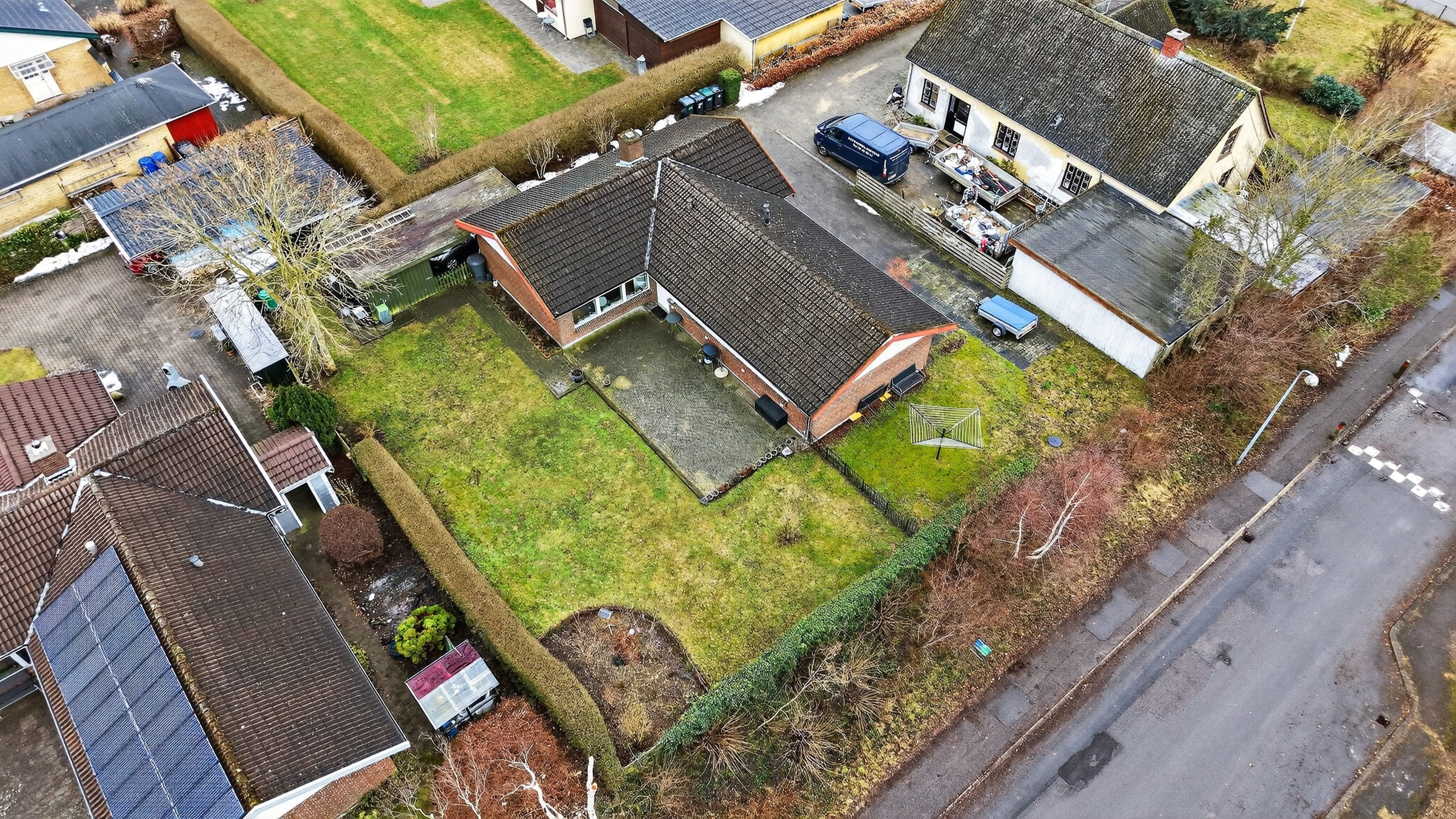 Fremhævet luftfoto billede i fuldskærmstilstand. Billede af Borgergade 15B, 4360 Kirke Eskilstrup