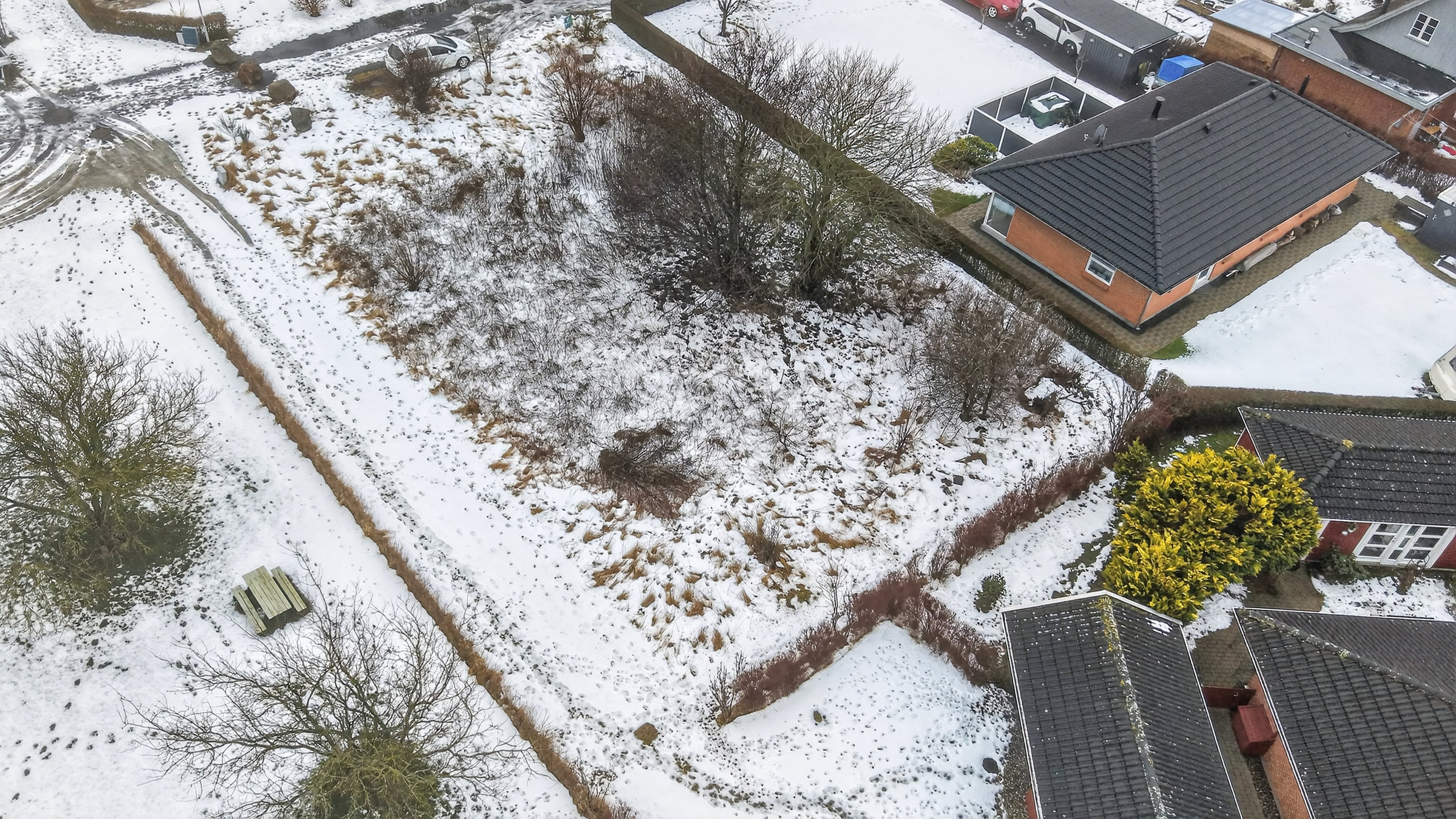 Fremhævet luftfoto billede i fuldskærmstilstand. Billede af Ericalyngen 8, 4573 Højby