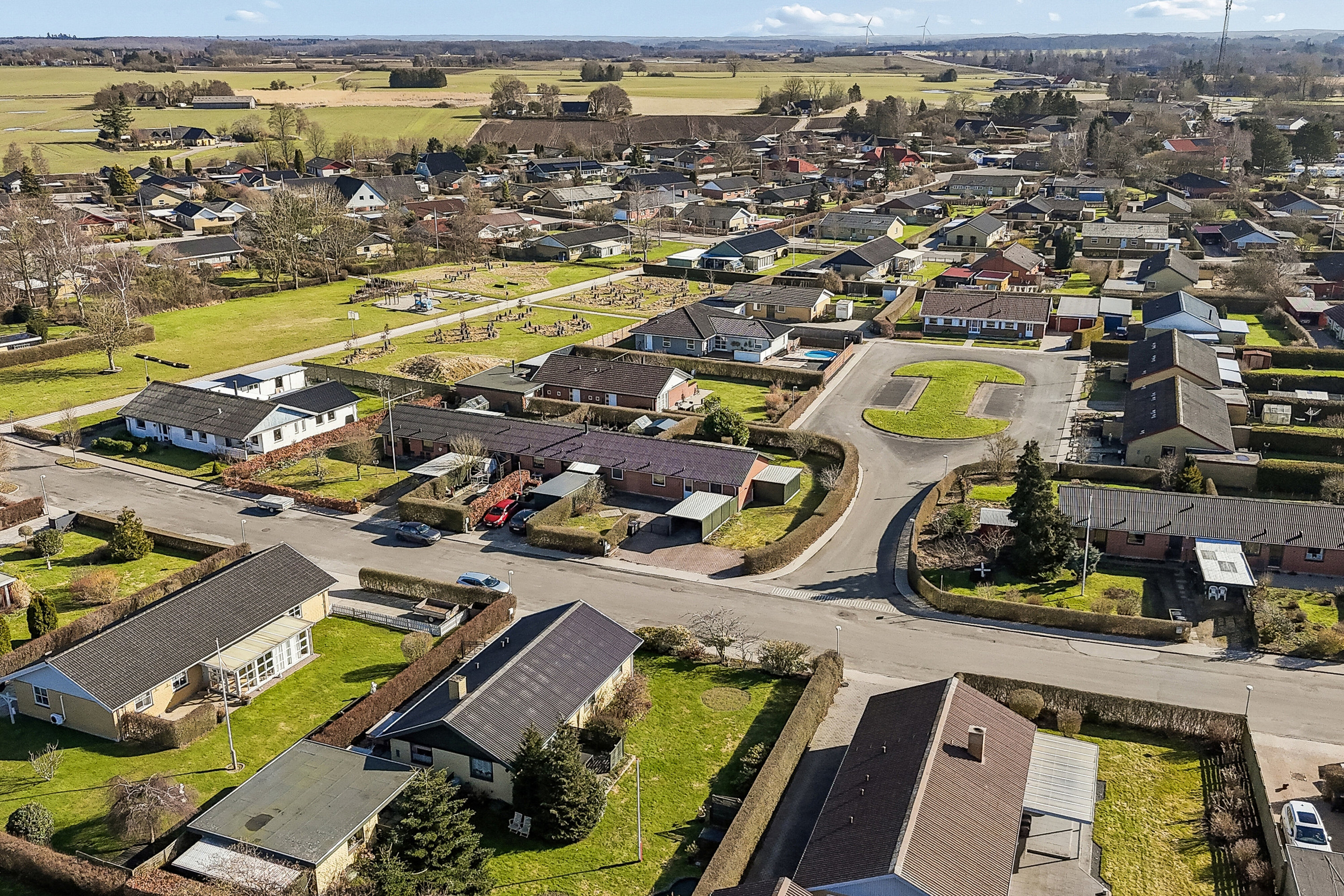 Fremhævet luftfoto billede i fuldskærmstilstand. Billede af Mågevej 42, 4250 Fuglebjerg