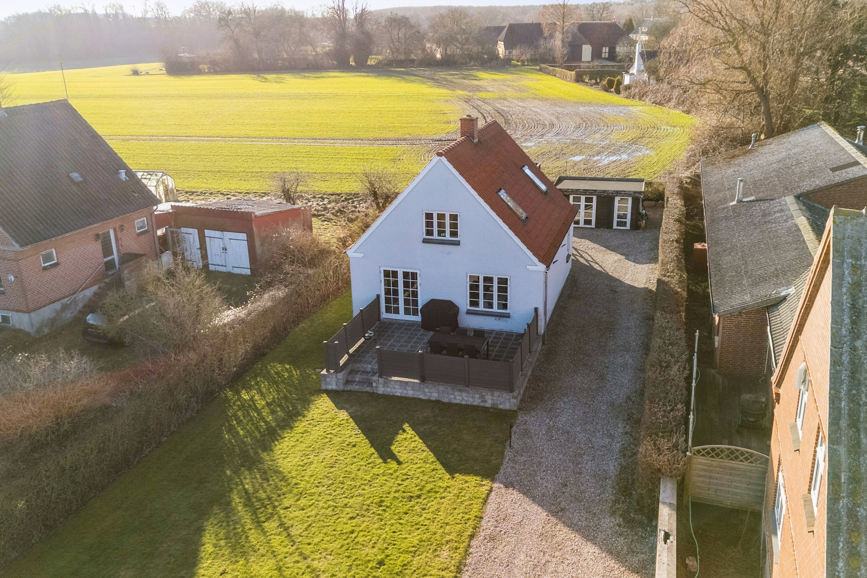 Fremhævet luftfoto billede i fuldskærmstilstand. Billede af Vågebjergvej 6, 5932 Humble