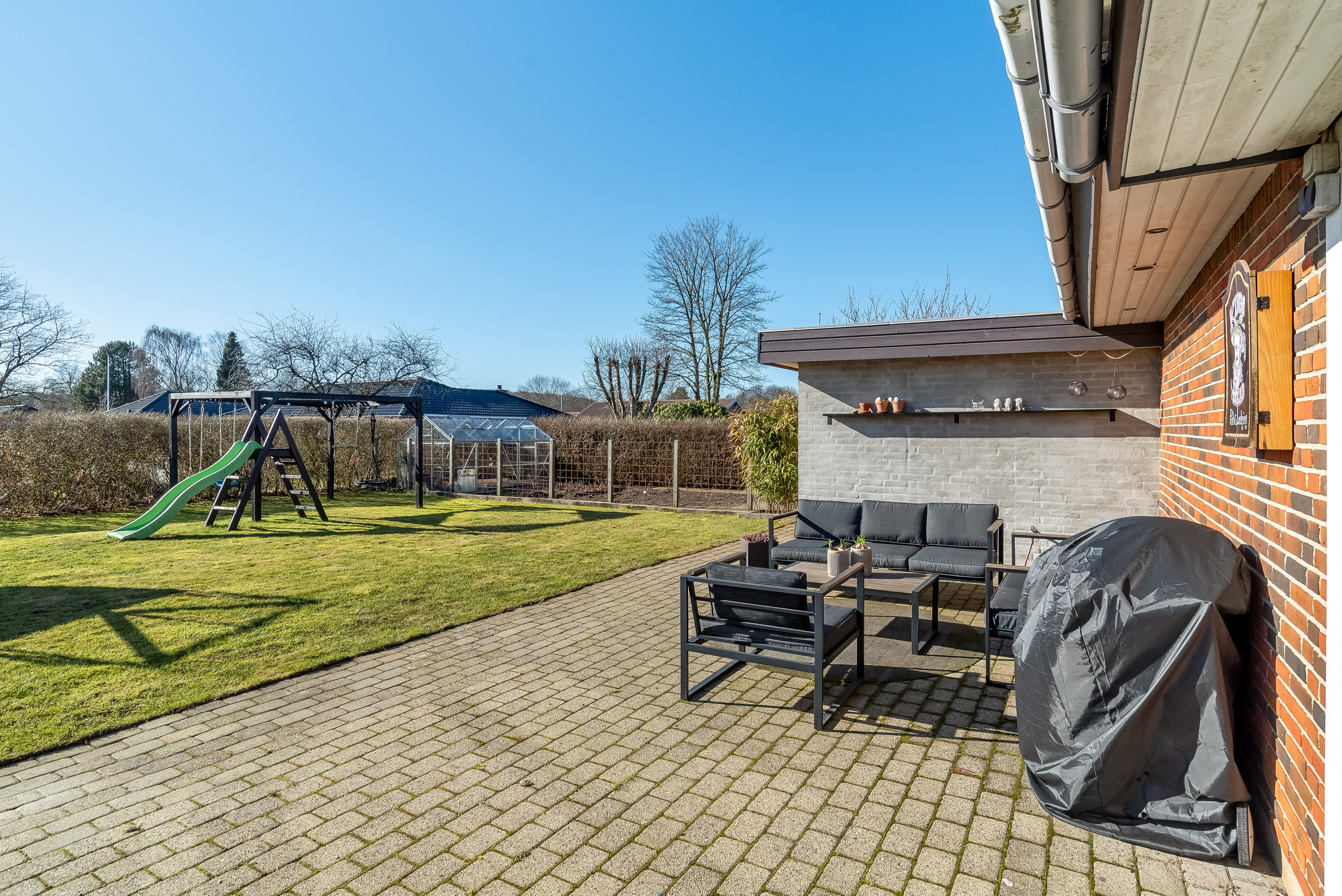 Fremhævet terrasse billede i fuldskærmstilstand. Billede af Slåenvej 150, Mejdal, 7500 Holstebro