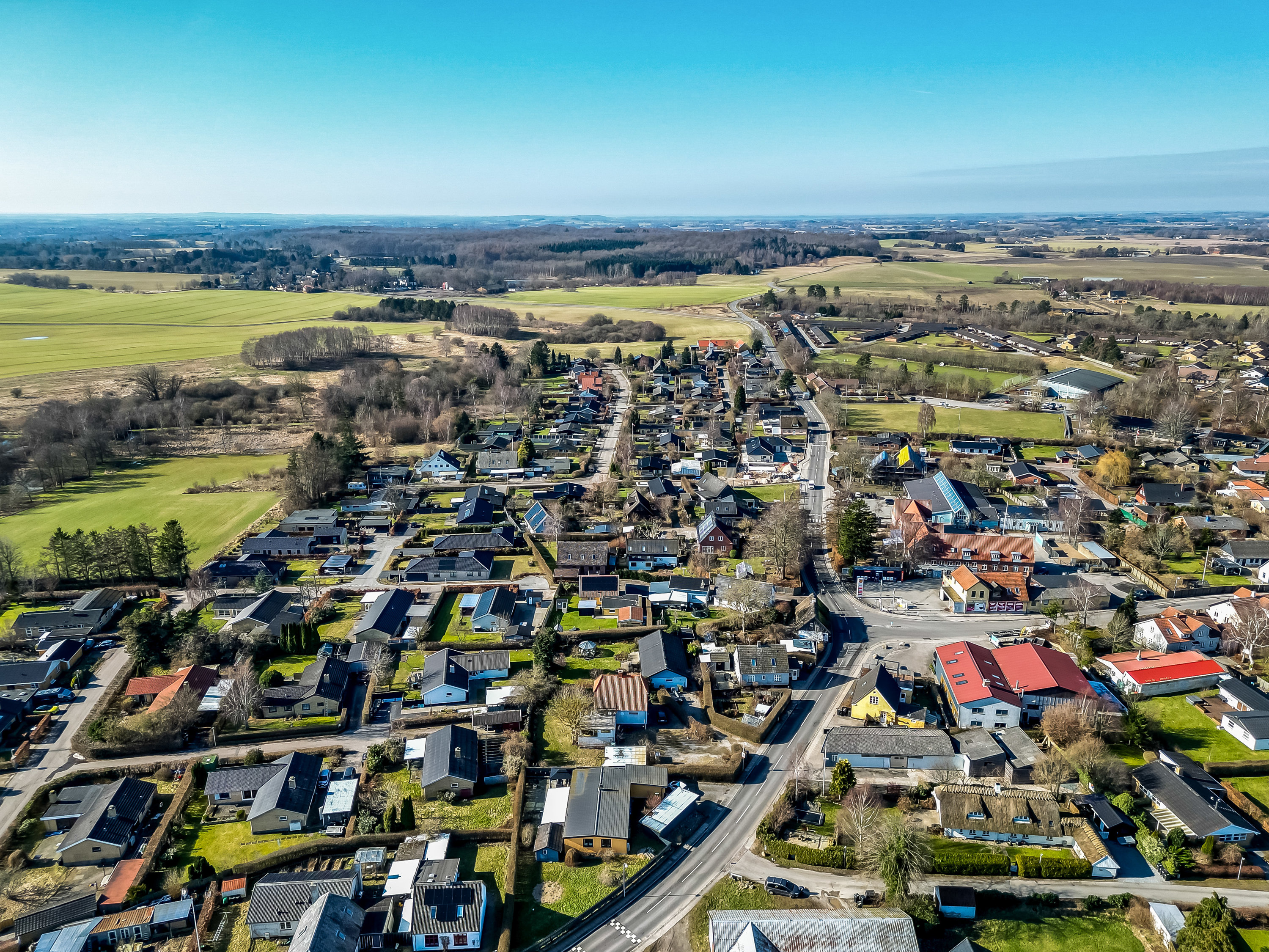 Fremhævet luftfoto billede i fuldskærmstilstand. Billede af Lyngevej 10, Uvelse, 3550 Slangerup
