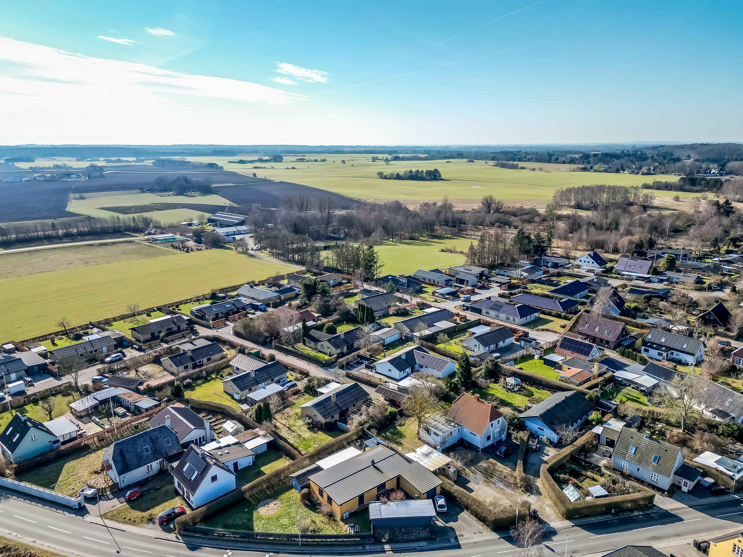 Fremhævet luftfoto billede i fuldskærmstilstand. Billede af Lyngevej 10, Uvelse, 3550 Slangerup