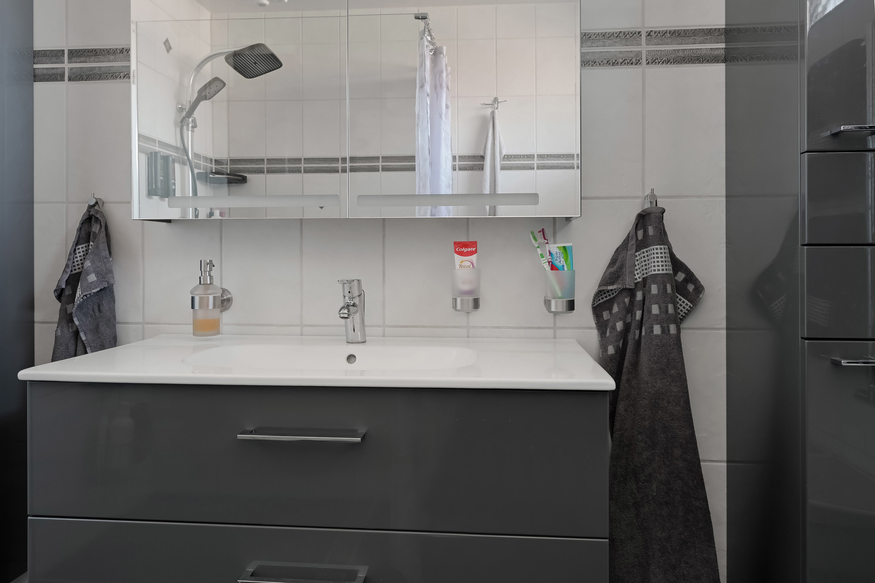 Fremhævet badeværelse billede i fuldskærmstilstand. Billede af Egevej 4, 7260 Sønder Omme