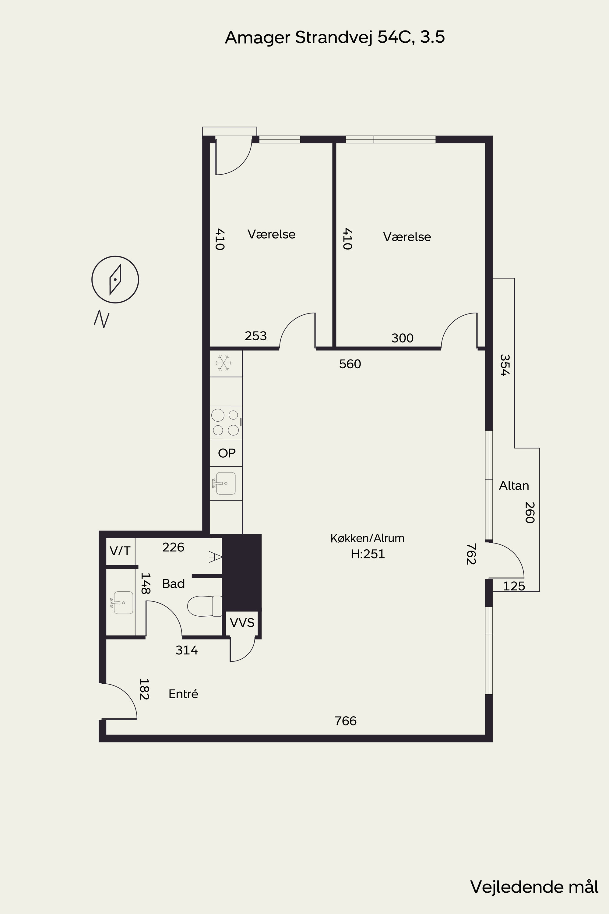Plantegninger billede af Amager Strandvej 54C, 3. 5., 2300 København S