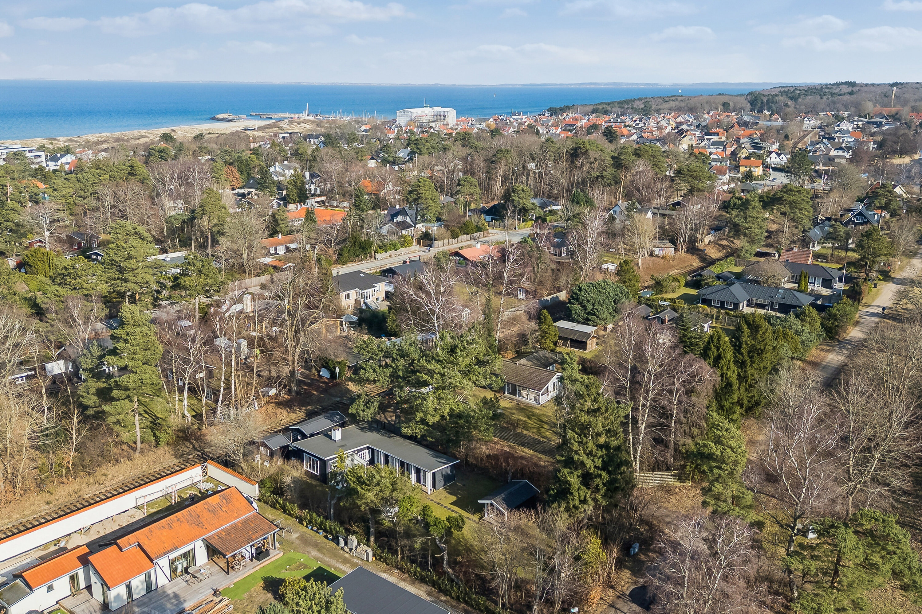 Fremhævet luftfoto billede i fuldskærmstilstand. Billede af Søhusvej 22, 3100 Hornbæk