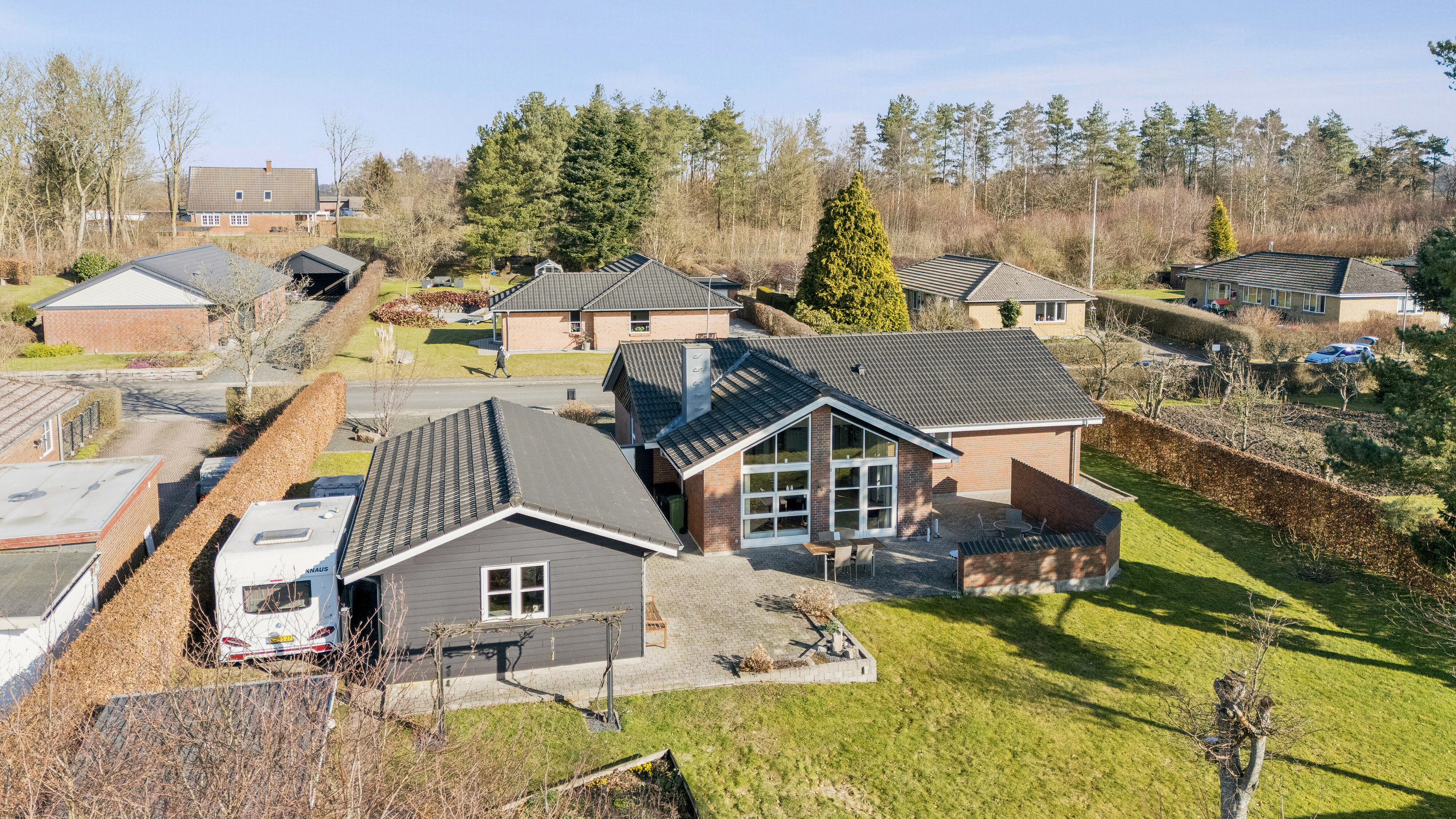 Fremhævet luftfoto billede i fuldskærmstilstand. Billede af Muskatvænget 9, 5772 Kværndrup