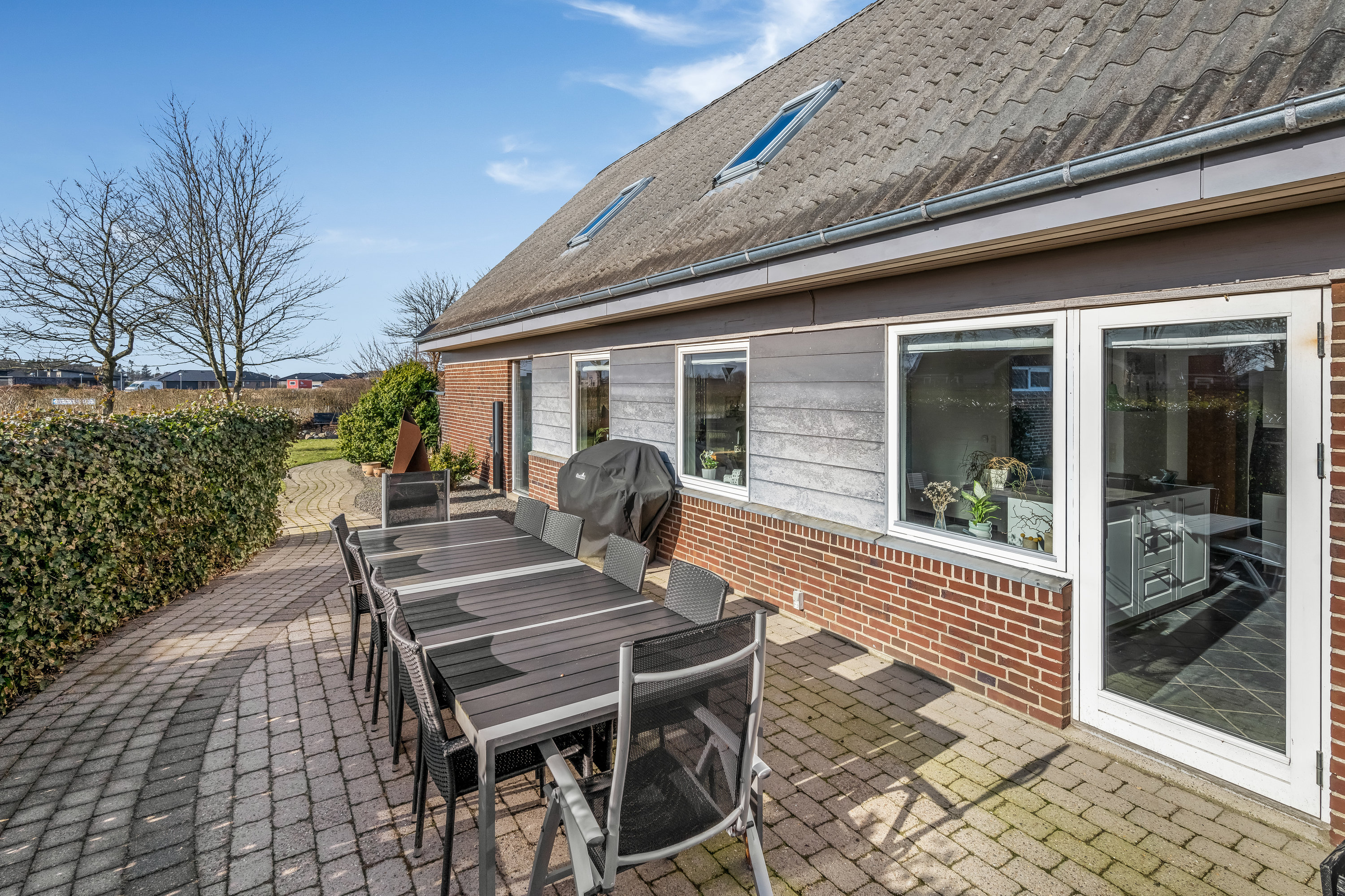 Fremhævet terrasse billede i fuldskærmstilstand. Billede af Kløvervænget 4, 6900 Skjern