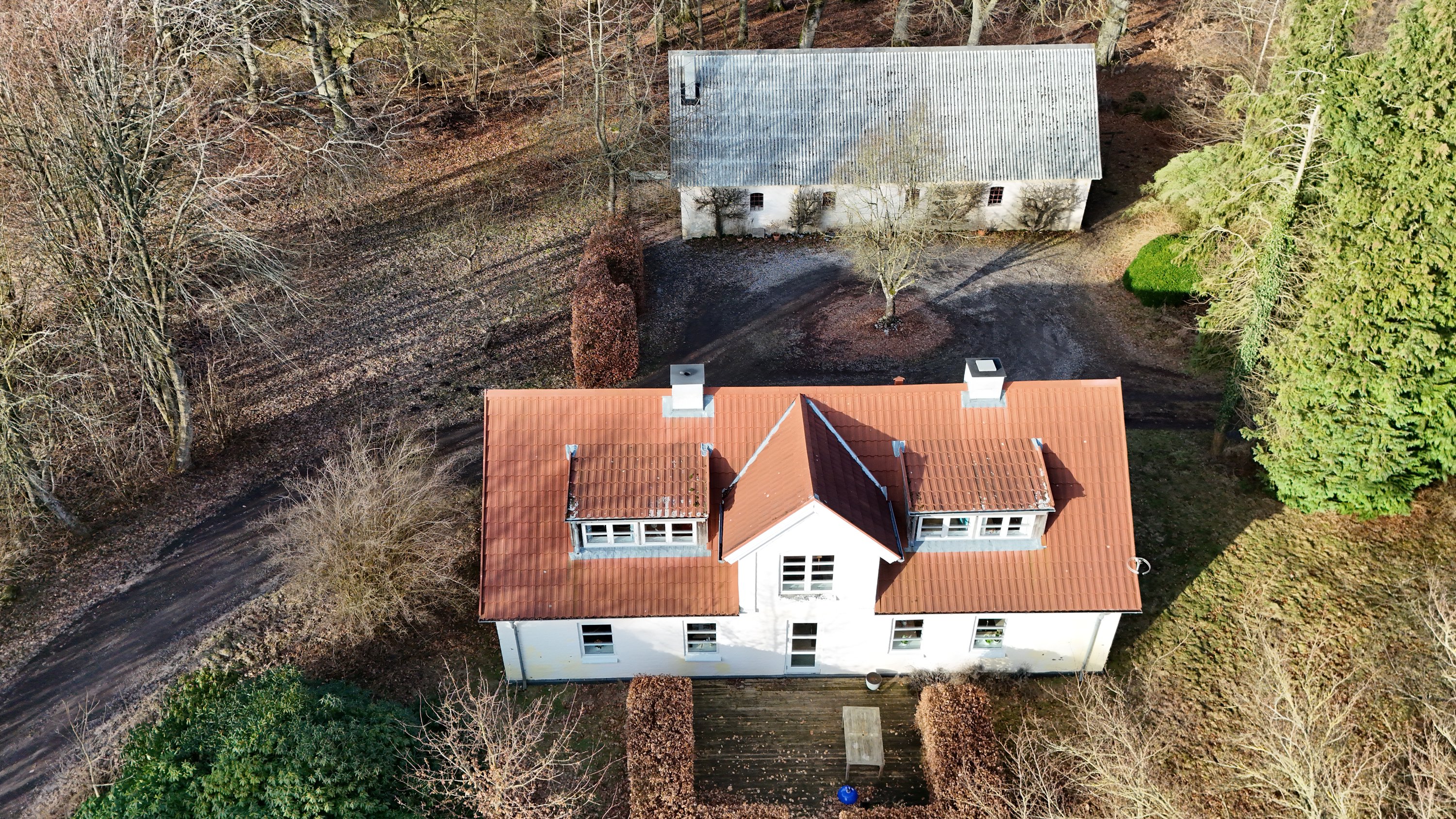 Fremhævet drone billede i fuldskærmstilstand. Billede af Cecilieborgvej 4, Katbjerg, 9550 Mariager