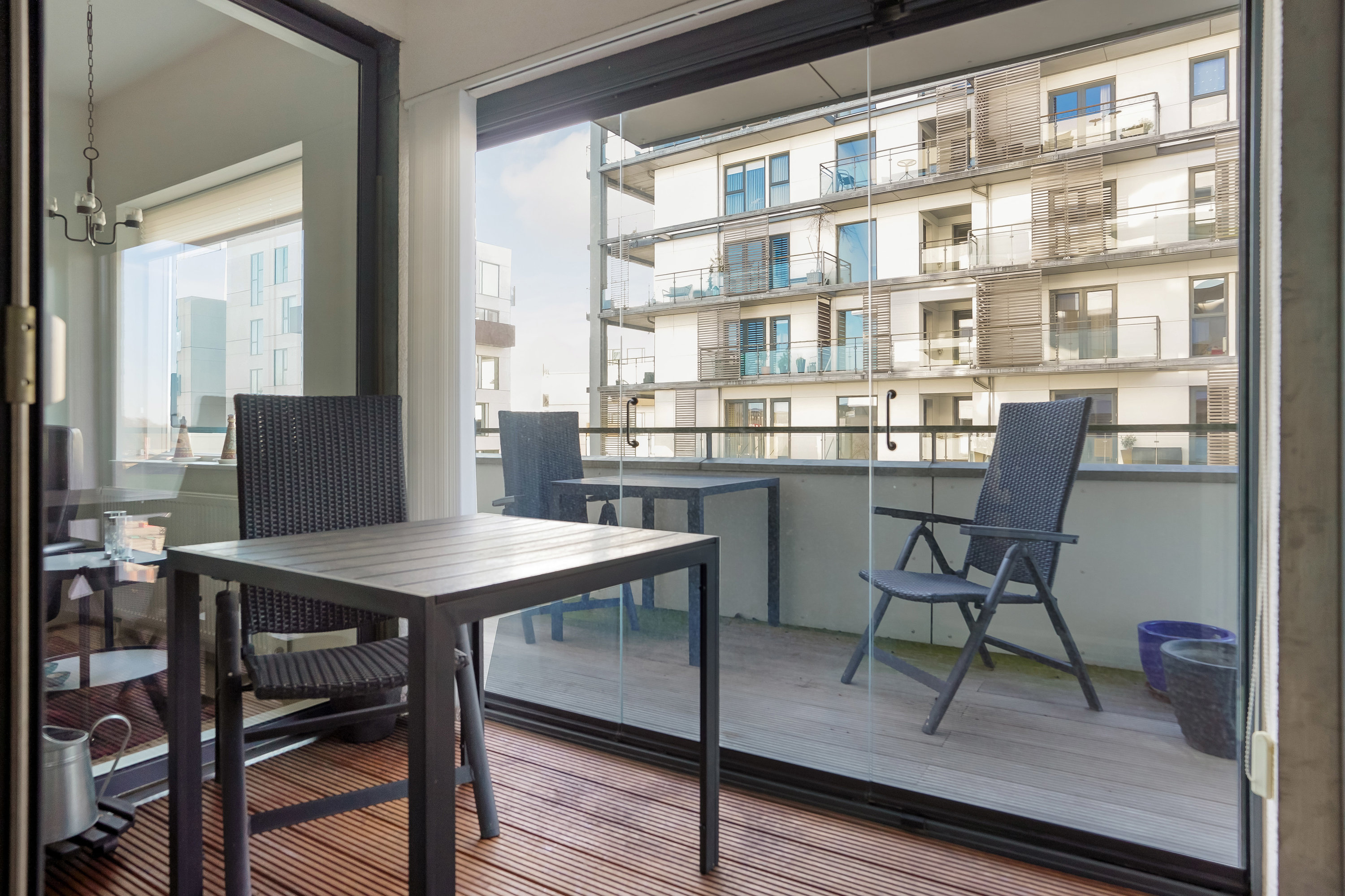 Fremhævet terrasse billede i fuldskærmstilstand. Billede af Promenadebyen 6, 3. th., 5000 Odense C