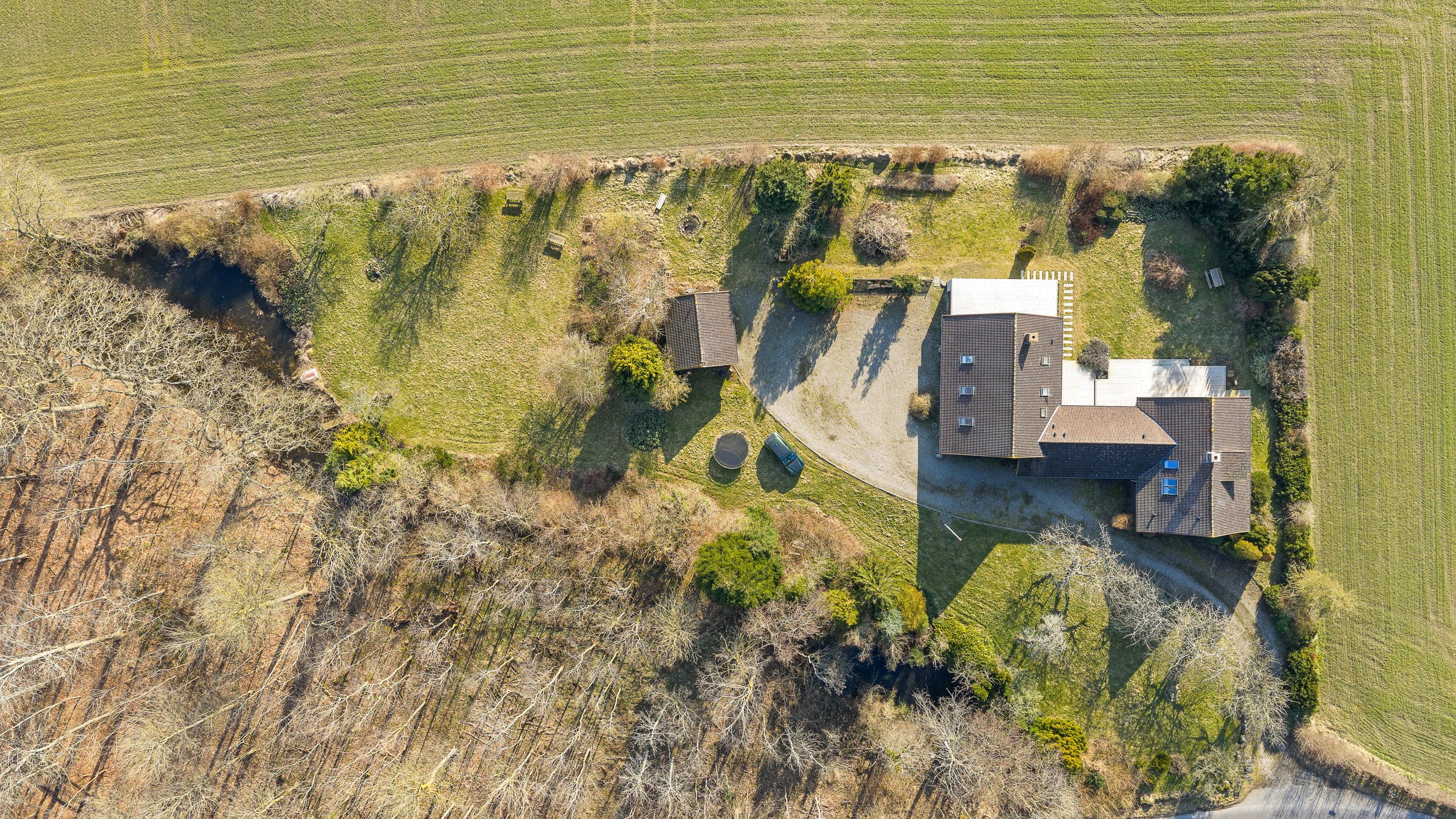 Fremhævet luftfoto billede i fuldskærmstilstand. Billede af Alléskovvej 40, 5600 Faaborg