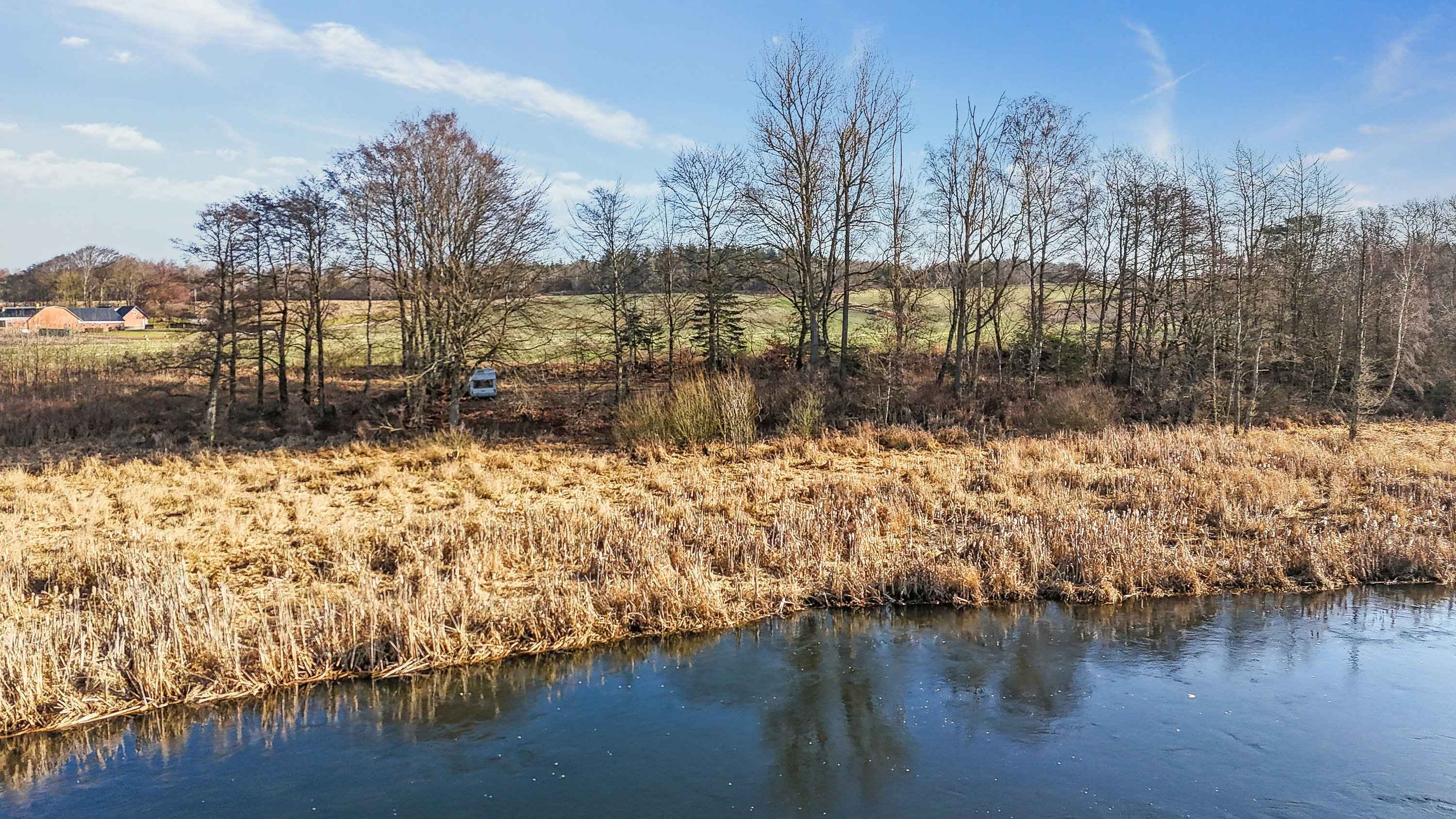 Fremhævet luftfoto billede i fuldskærmstilstand. Billede af Sørkelvej 44B, Truust, 8882 Fårvang