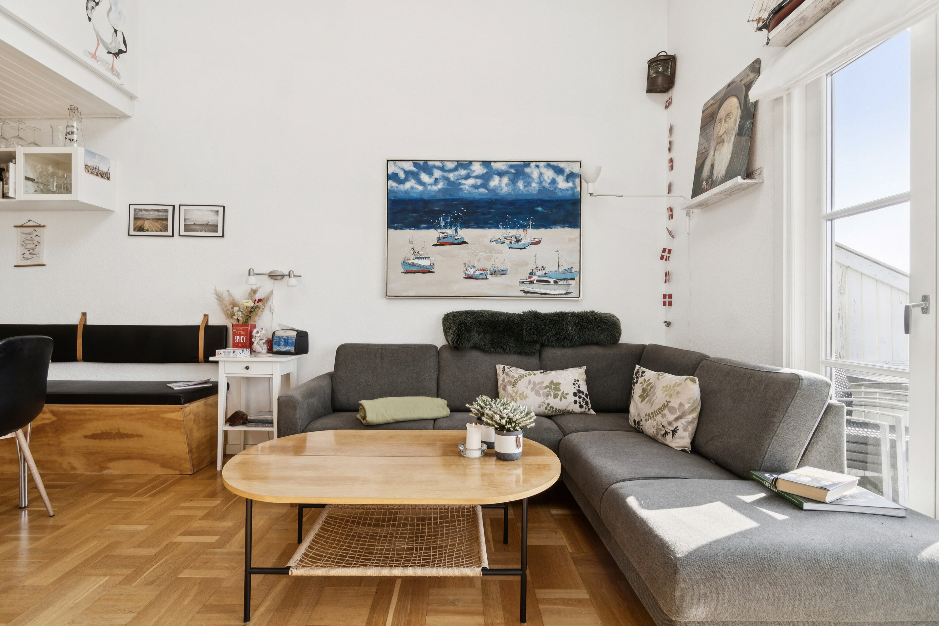 Fremhævet stue billede i fuldskærmstilstand. Billede af Agger Havn Feriecenter 9, Agger, 7770 Vestervig