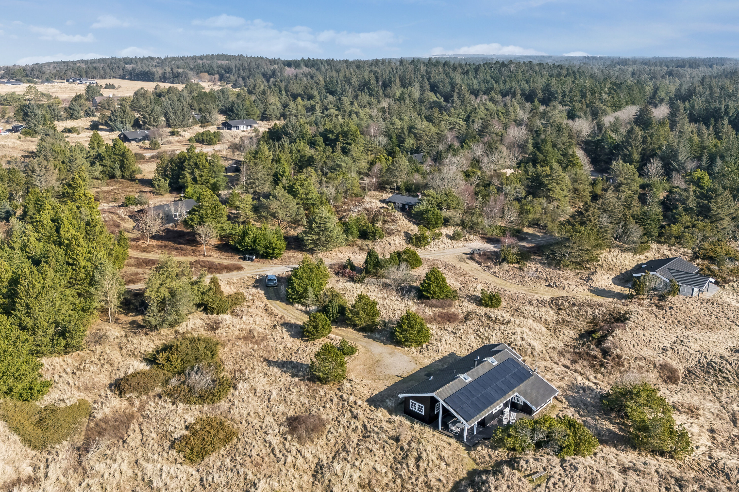 Fremhævet luftfoto billede i fuldskærmstilstand. Billede af Fasanvej 5, Tversted, 9881 Bindslev