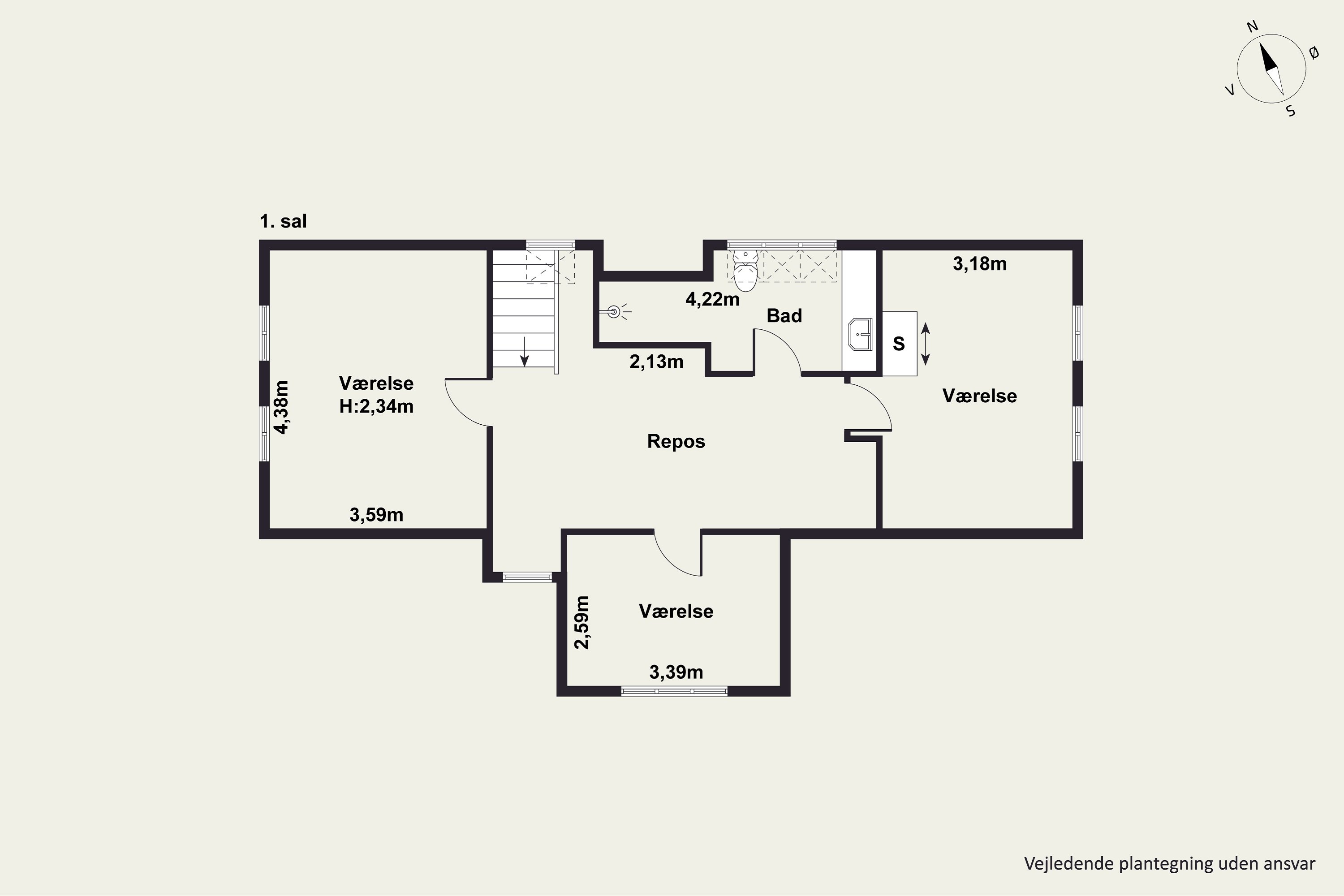 Plantegninger billede af Vibevej 8, 8410 Rønde