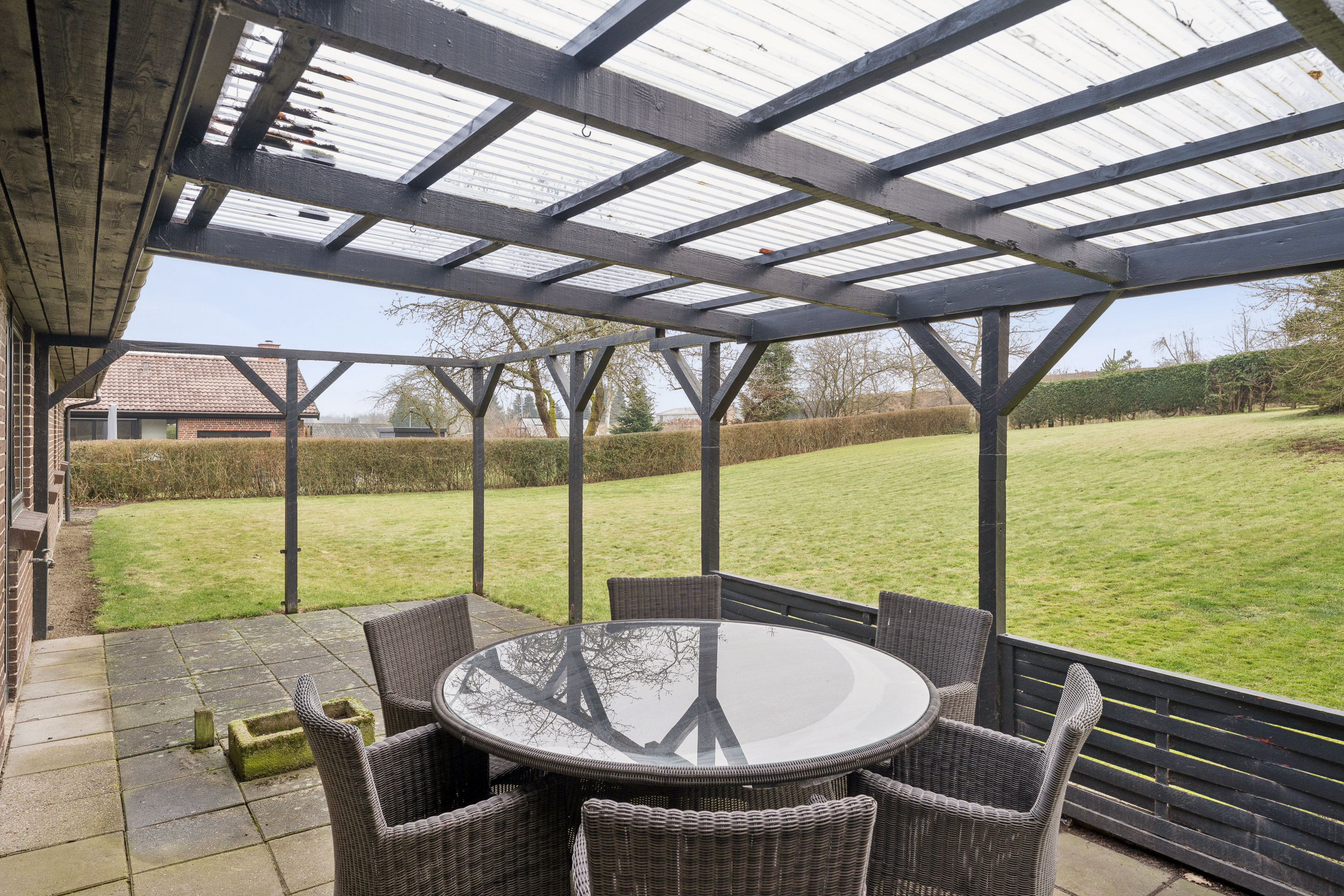 Fremhævet terrasse billede i fuldskærmstilstand. Billede af Granstien 3, Ø Tørslev, 8983 Gjerlev J